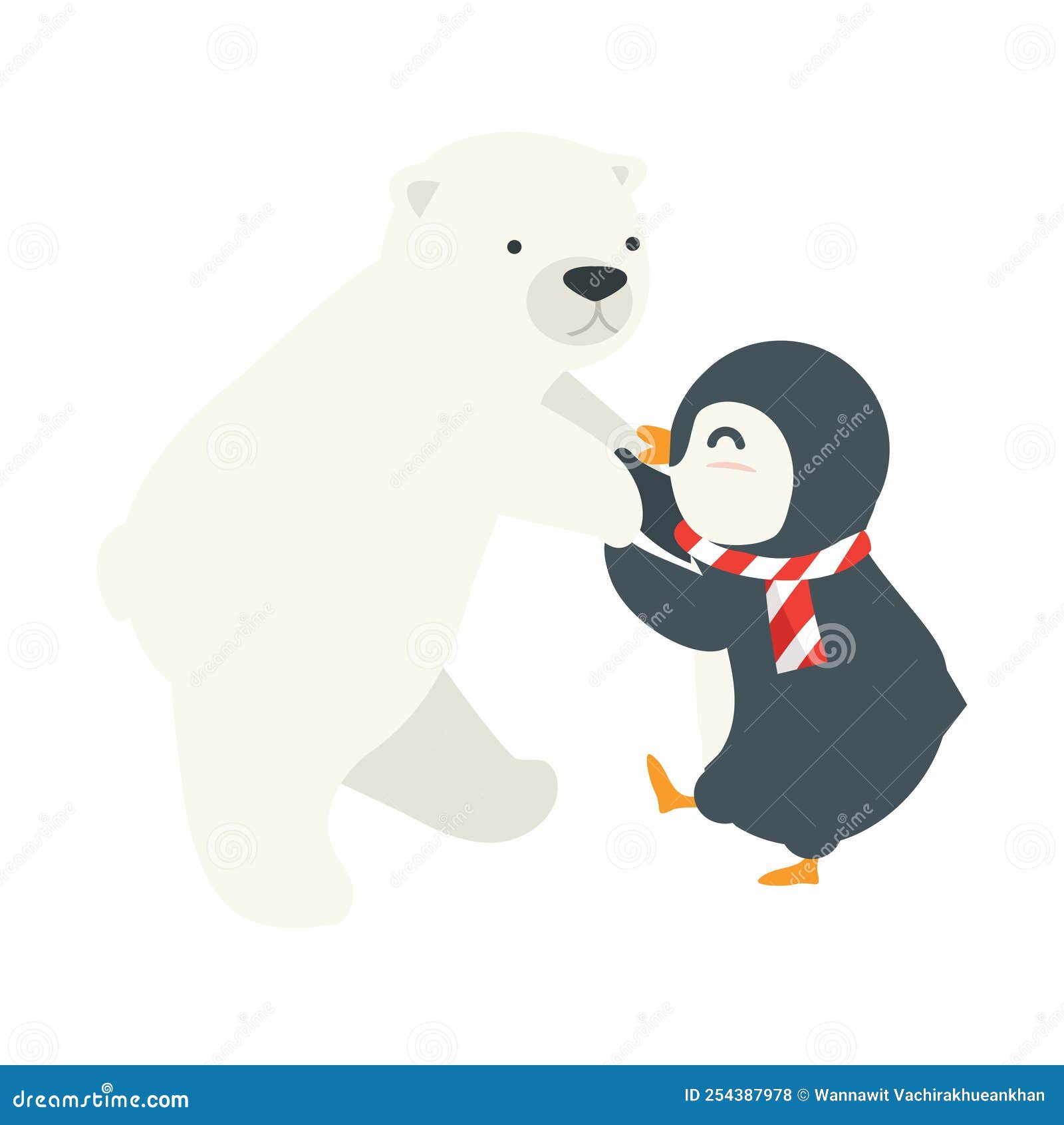 El Pingüino Con Dibujos Animados Del Baile Del Oso Polar Ilustración del  Vector - Ilustración de helada, amigo: 254387978