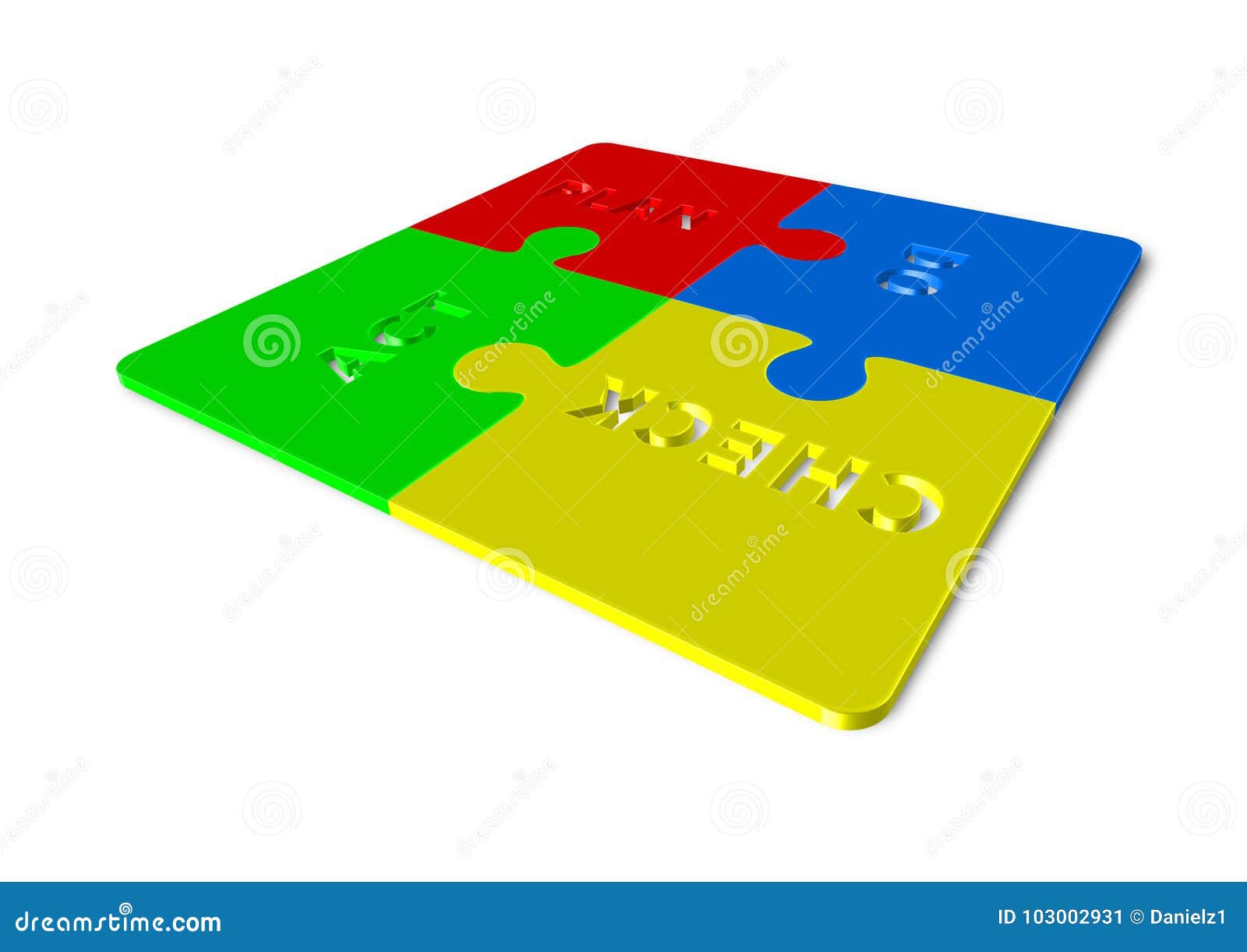 El Plan Hace Acto De Control 3d Rinden El Ejemplo De Rompecabezas Stock de ilustración