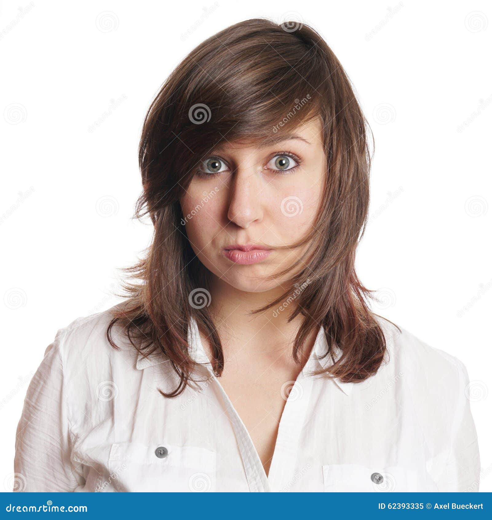 El Poner Mala Cara Triste De La Mujer Joven Imagen de archivo Imagen