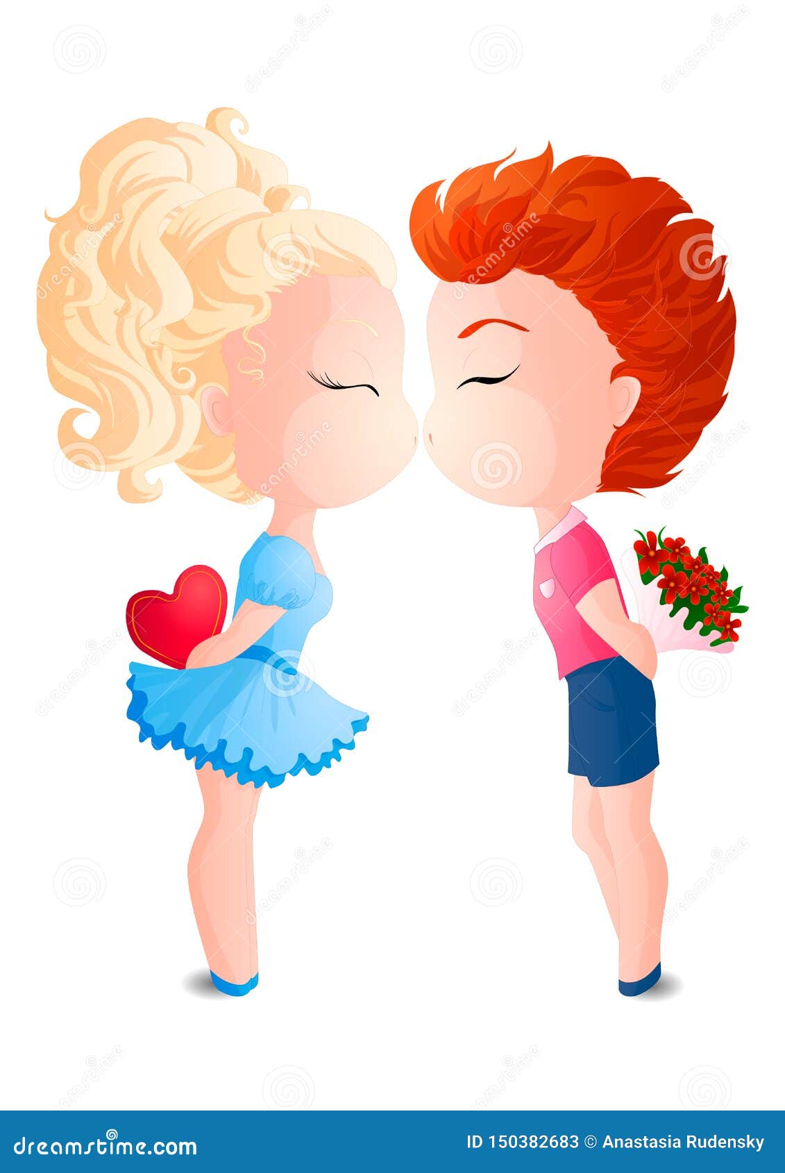 El primer beso ilustración del vector. Ilustración de empaquetado