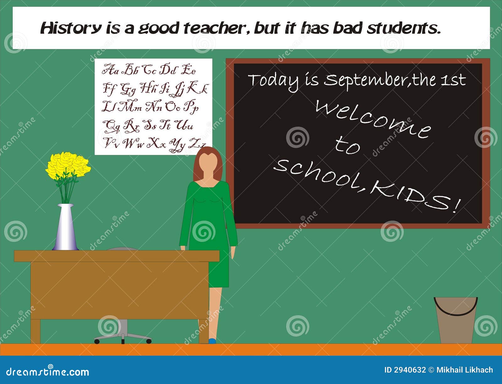 El profesor dice hola stock de ilustración. Ilustración de estudiante