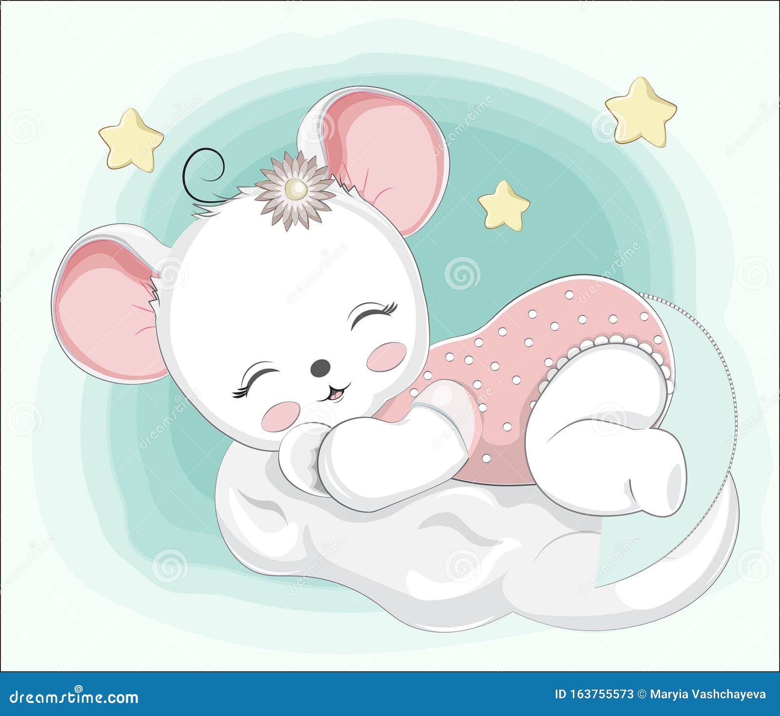 El Raton Bebe Duerme En La Nube Ilustracion Del Vector Ilustracion De Modelo Mano El Raton Bebe Duerme En La Nube Ilustracion Del Vector Ilustracion De Modelo Mano