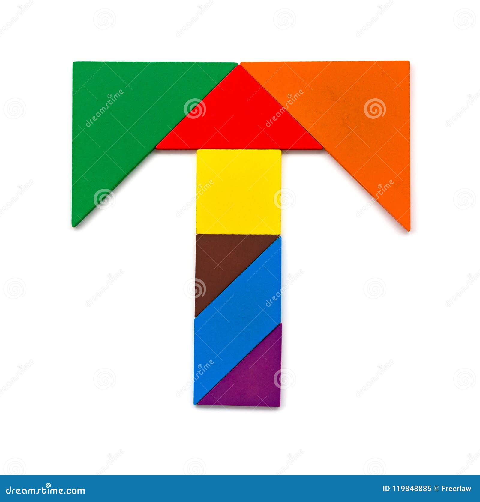 El Rompecabezas Formó Como Una Letra T En Imagen - Imagen de bloque, madera: 119848885
