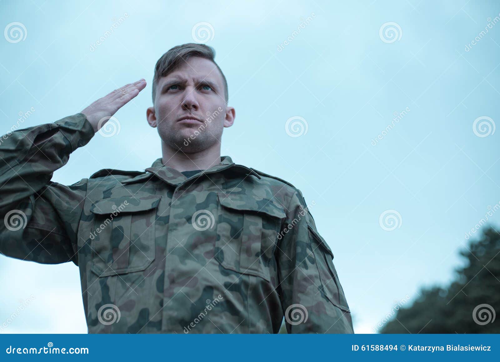 El Saludar Masculino Del Soldado Foto de archivo - Imagen de serio
