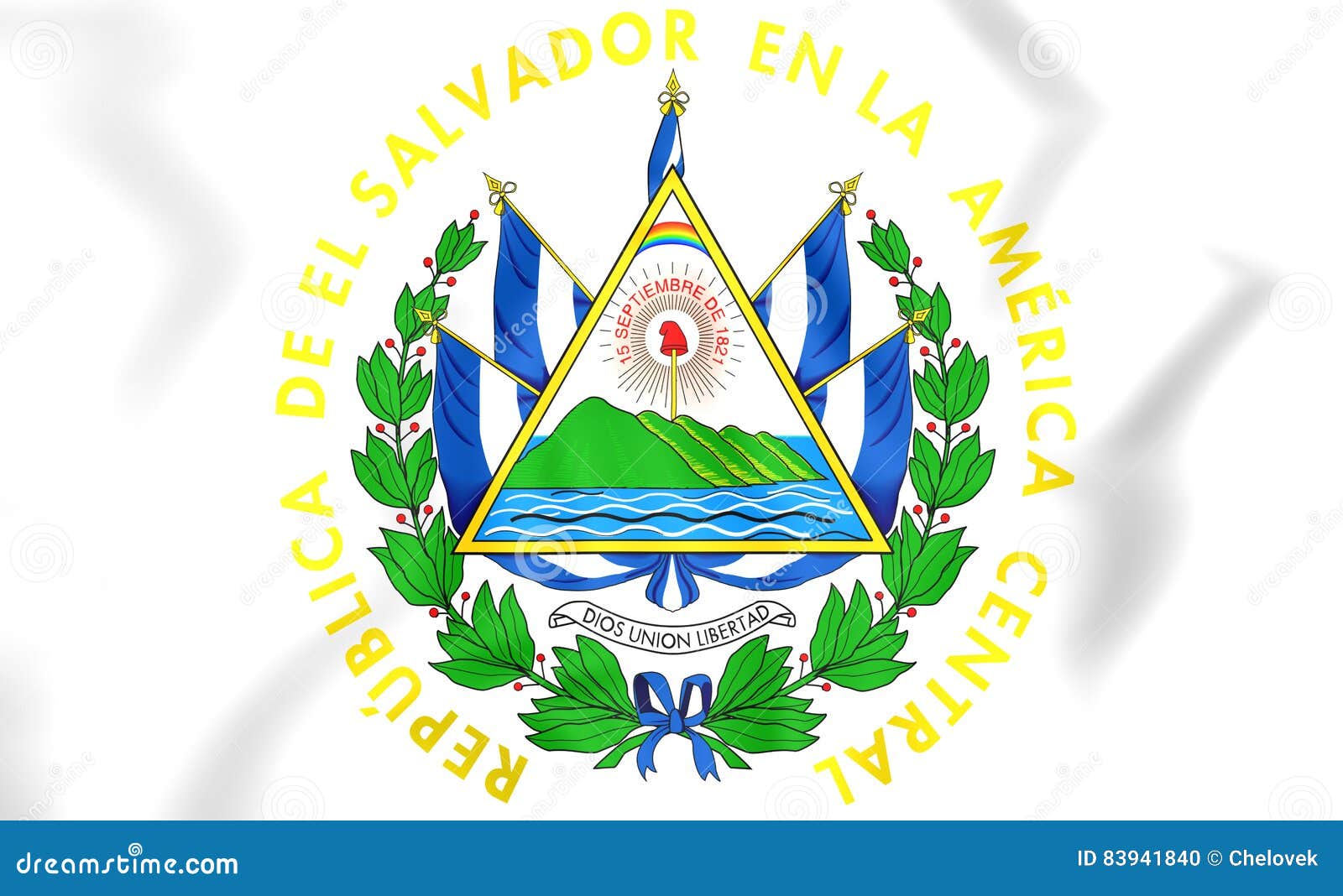 Download El Salvador coat of arms. stock illustration. Illustration of closeup - 83941840