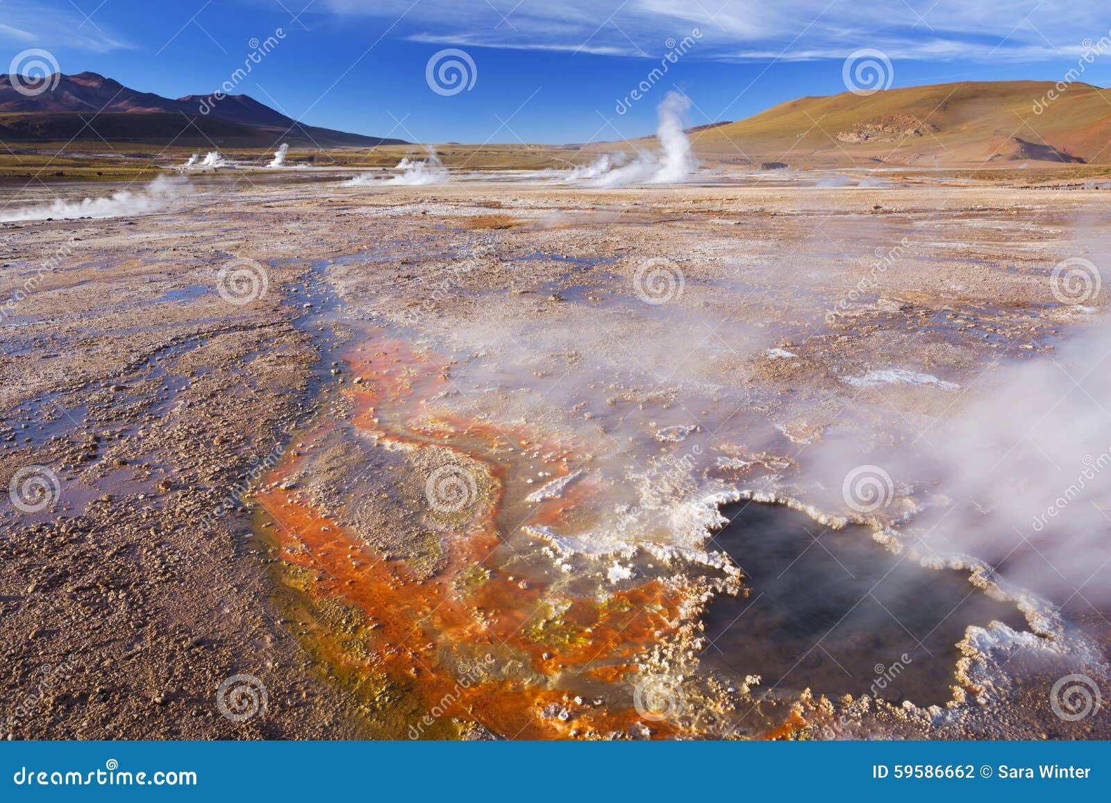 el tatio geysers in the atacama desert, northern chile