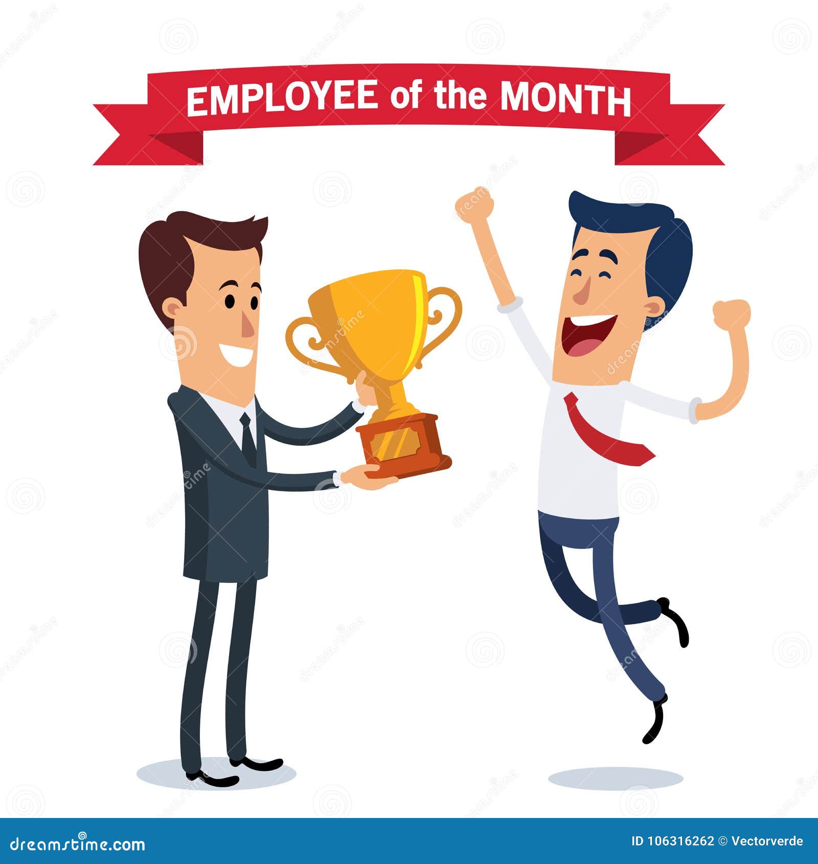 El Trabajador Recibe Un Premio Ilustración del Vector Ilustración de