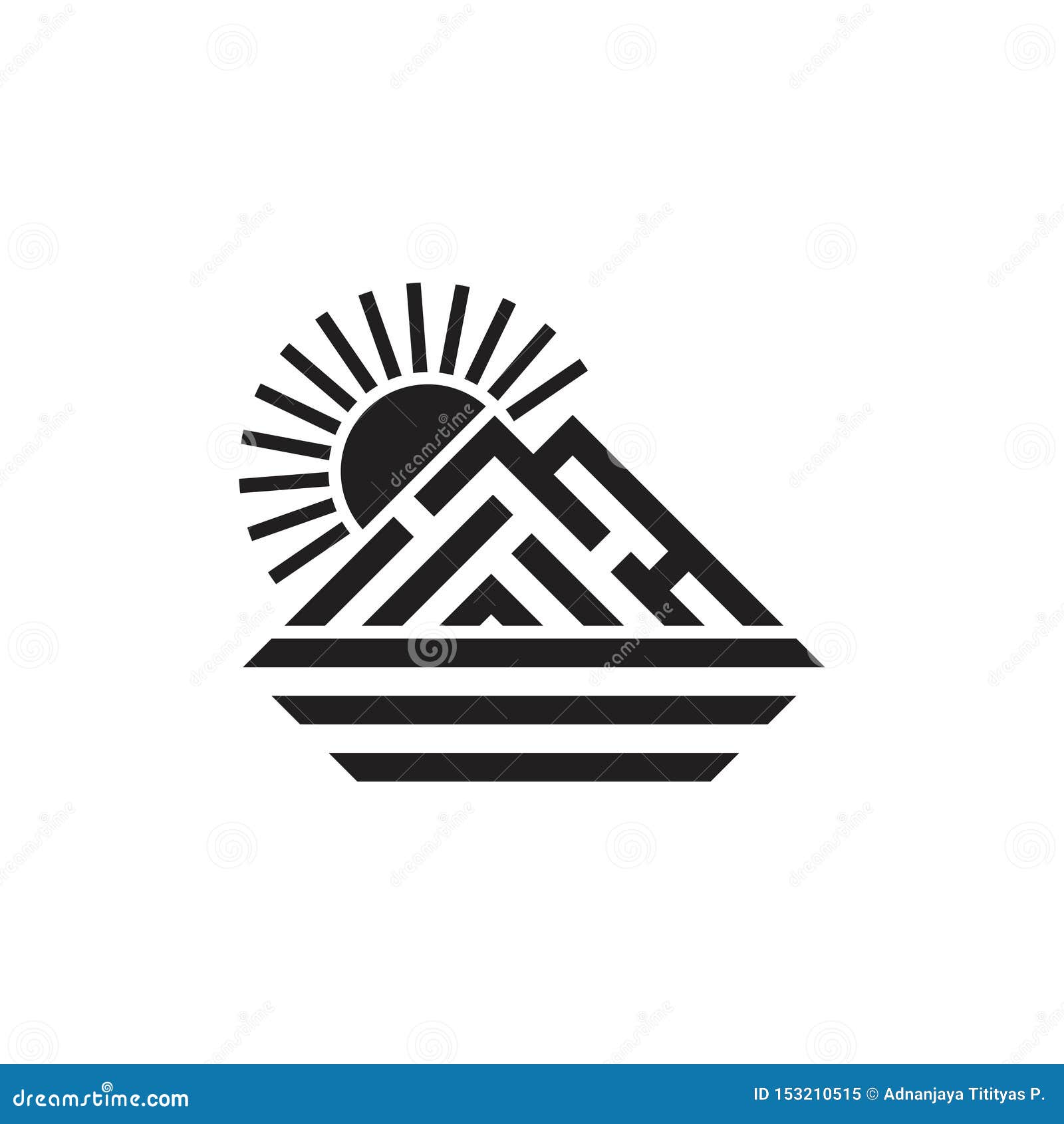 Mountain Sun Simple Triangle Stripes Geometric Logo Vector Ilustración del  Vector - Ilustración de etiqueta, corporativo: 153210515