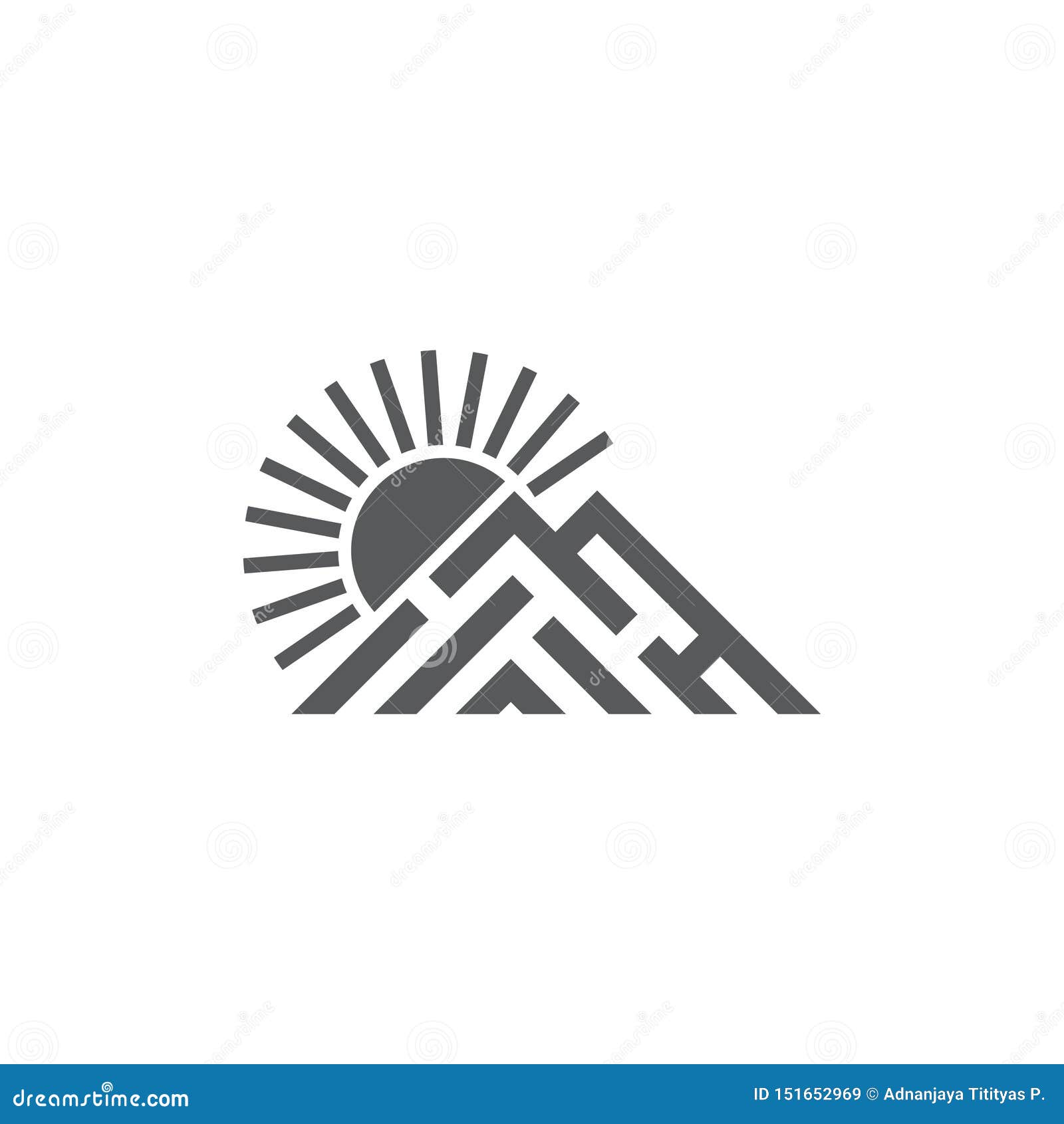 Mountain Sun Simple Triangle Stripes Geometric Logo Vector Ilustración del  Vector - Ilustración de rayas, colina: 151652969