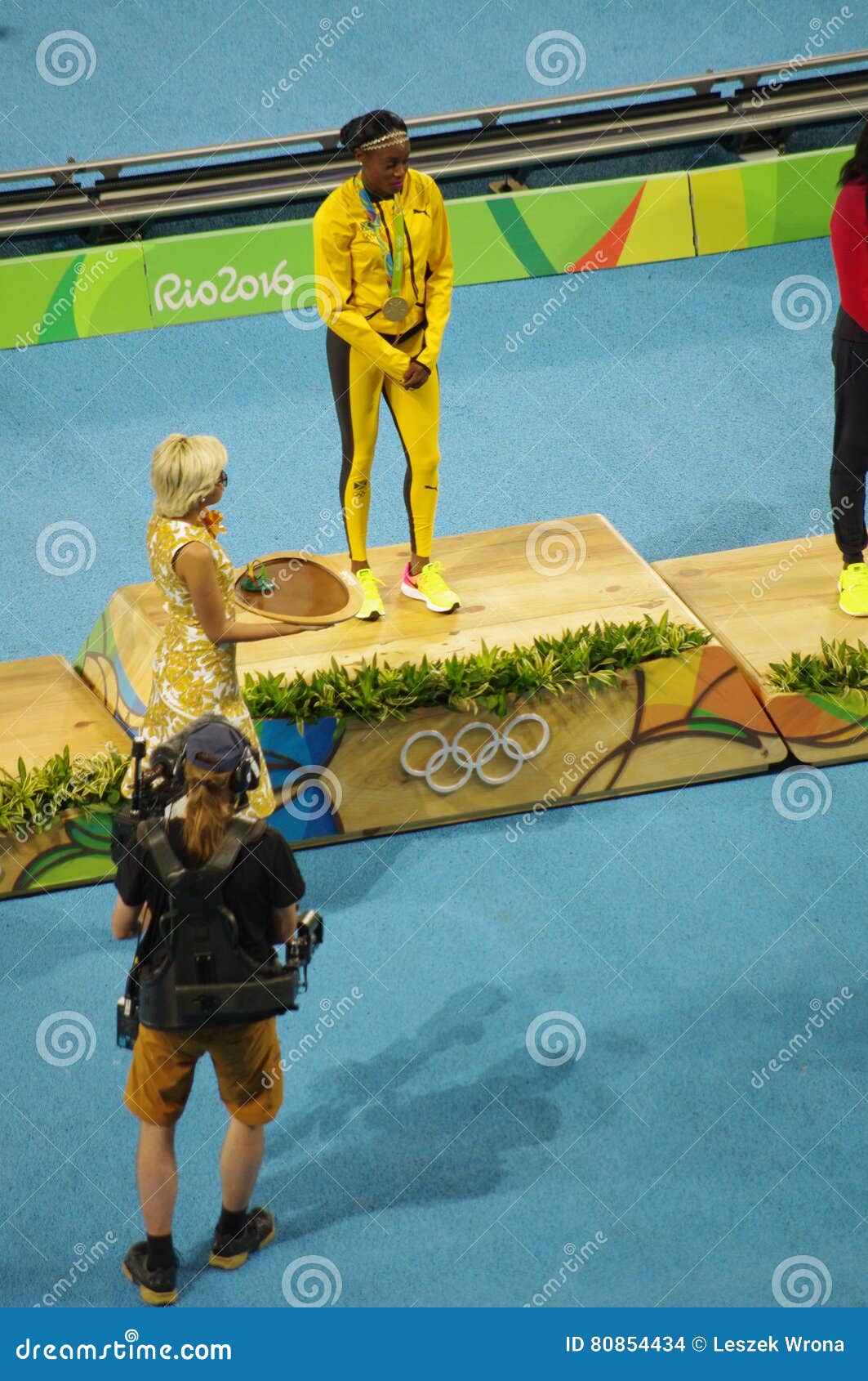 Elaine Thompson Jamaican Track And Field Sprinter On An Olympic Podium Editorial Stock Image Image Of Medals 0m