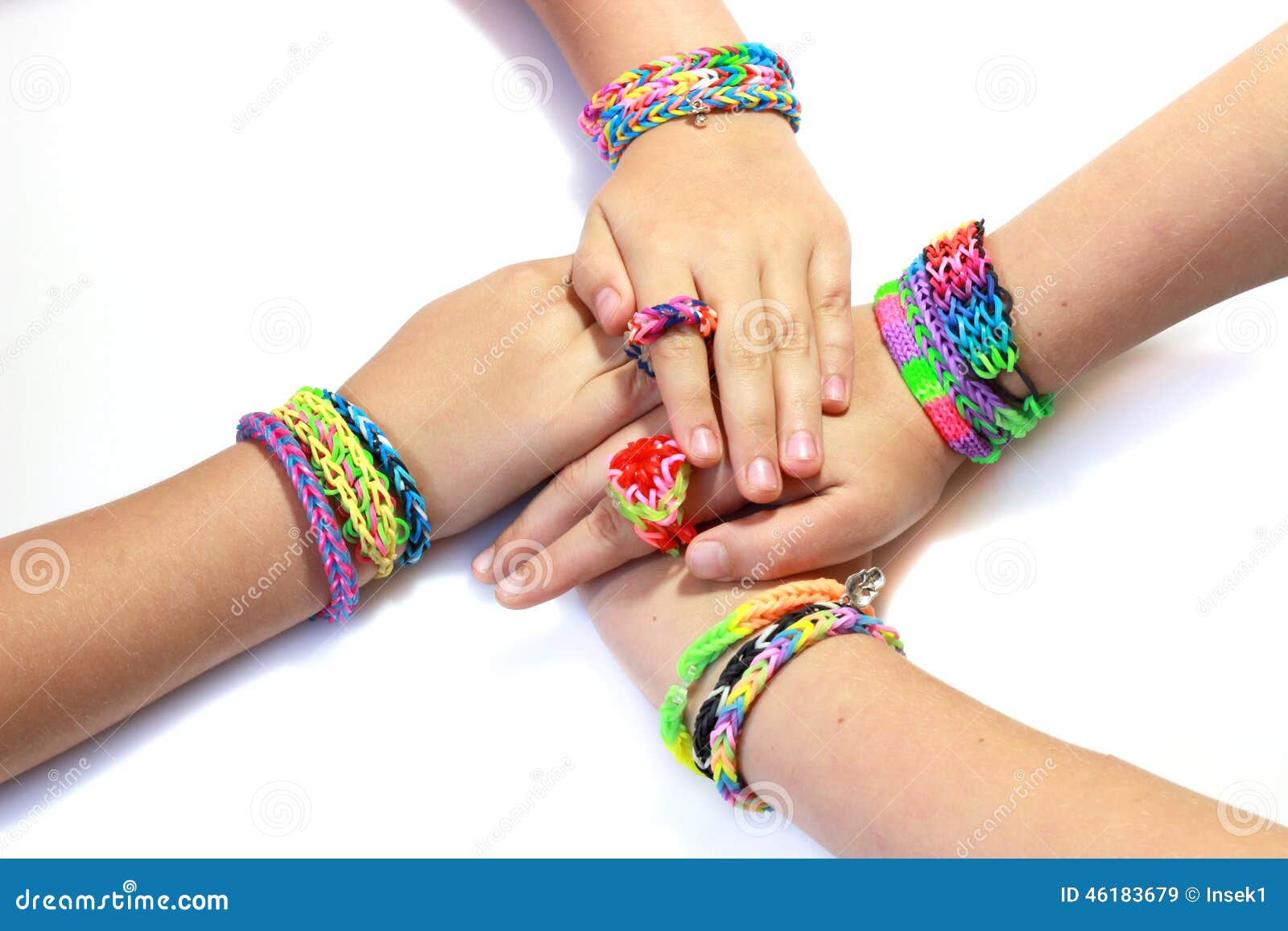 Rainbow loom rubber band bracelet hi-res stock photography and images -  Alamy