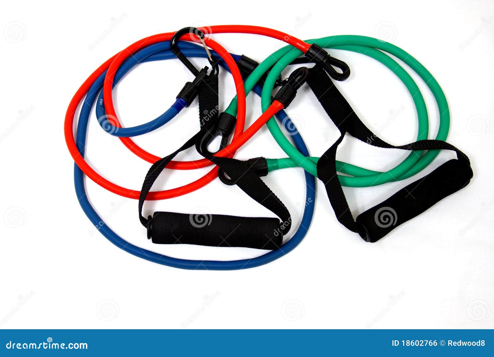Elastic Exercise Bands in Red, Green, and Blue Stock Photo Image of