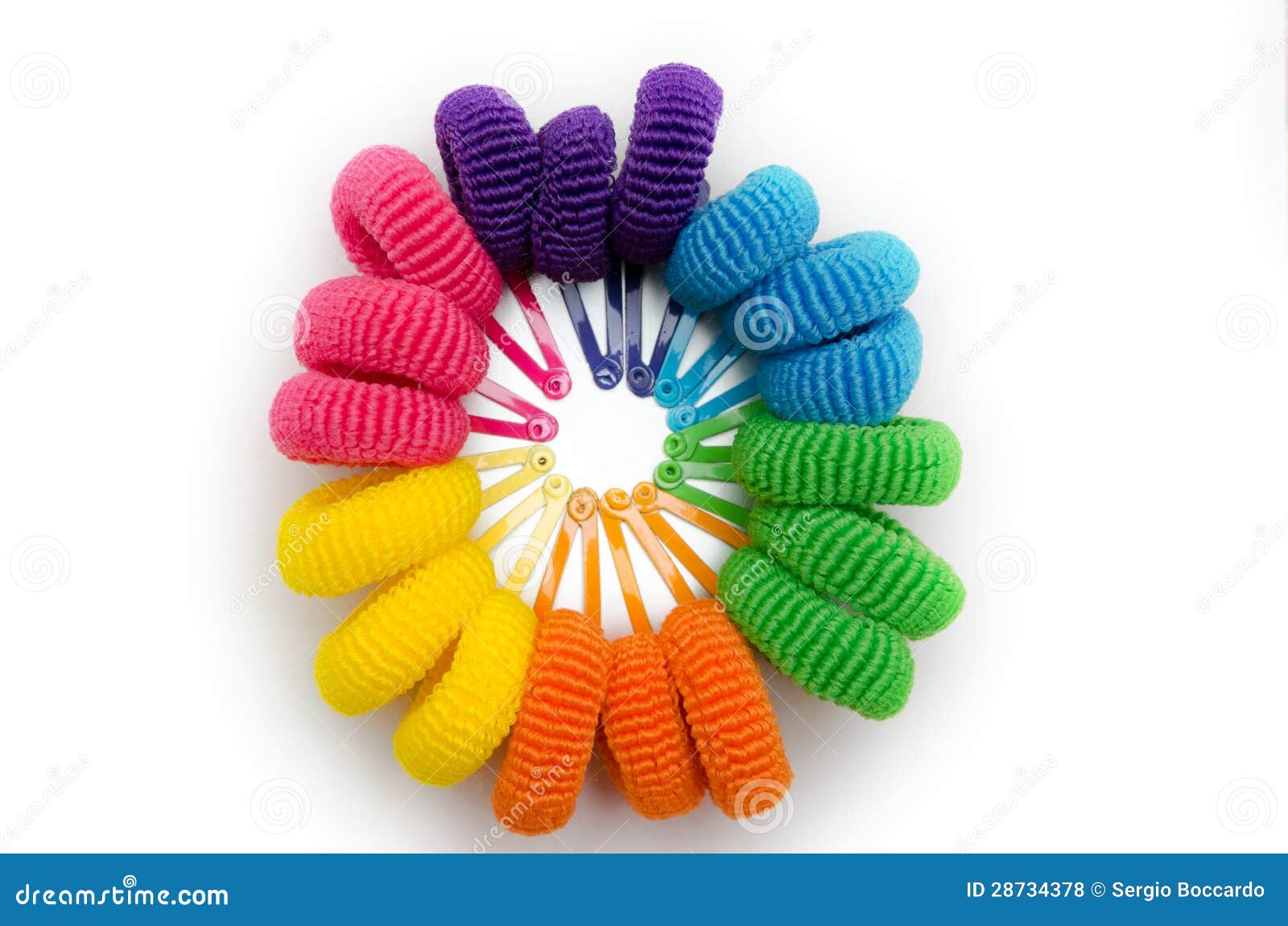 Elastic and hair clips stock photo. Image of rainbow 28734378