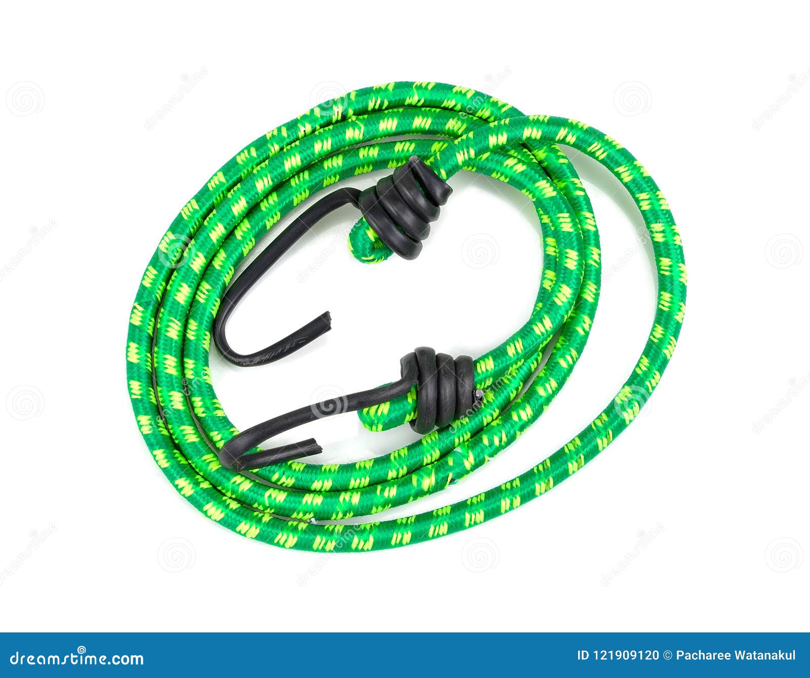 Elastic Round Rope with Hooks on White Stock Photo Image of color