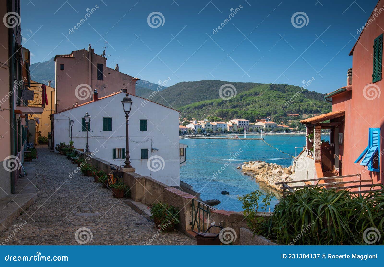 elba island, old village of marciana marina, italy, tuscany.