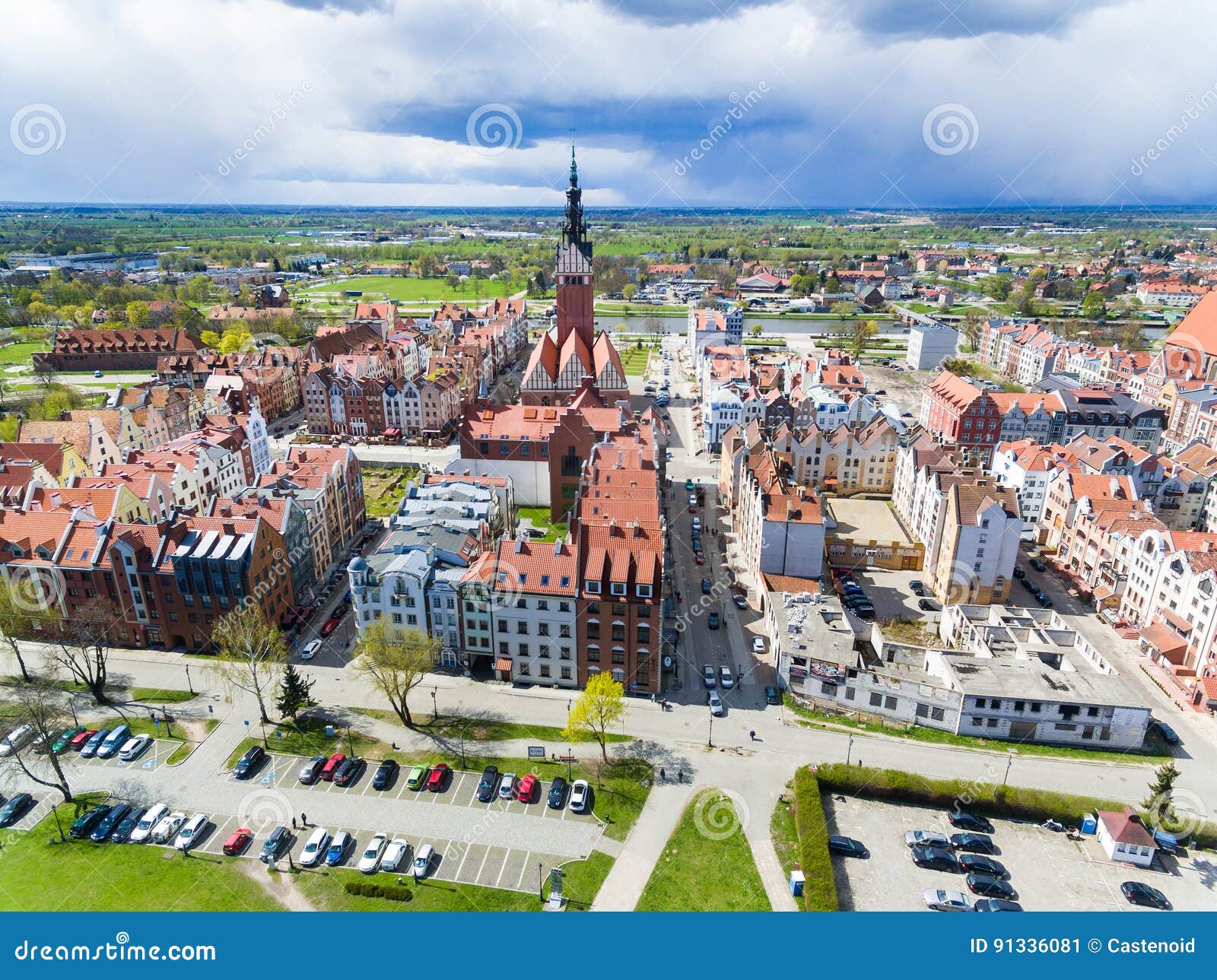 Elblag old town, Poland stock image. Image of huge, outdoor 91336081