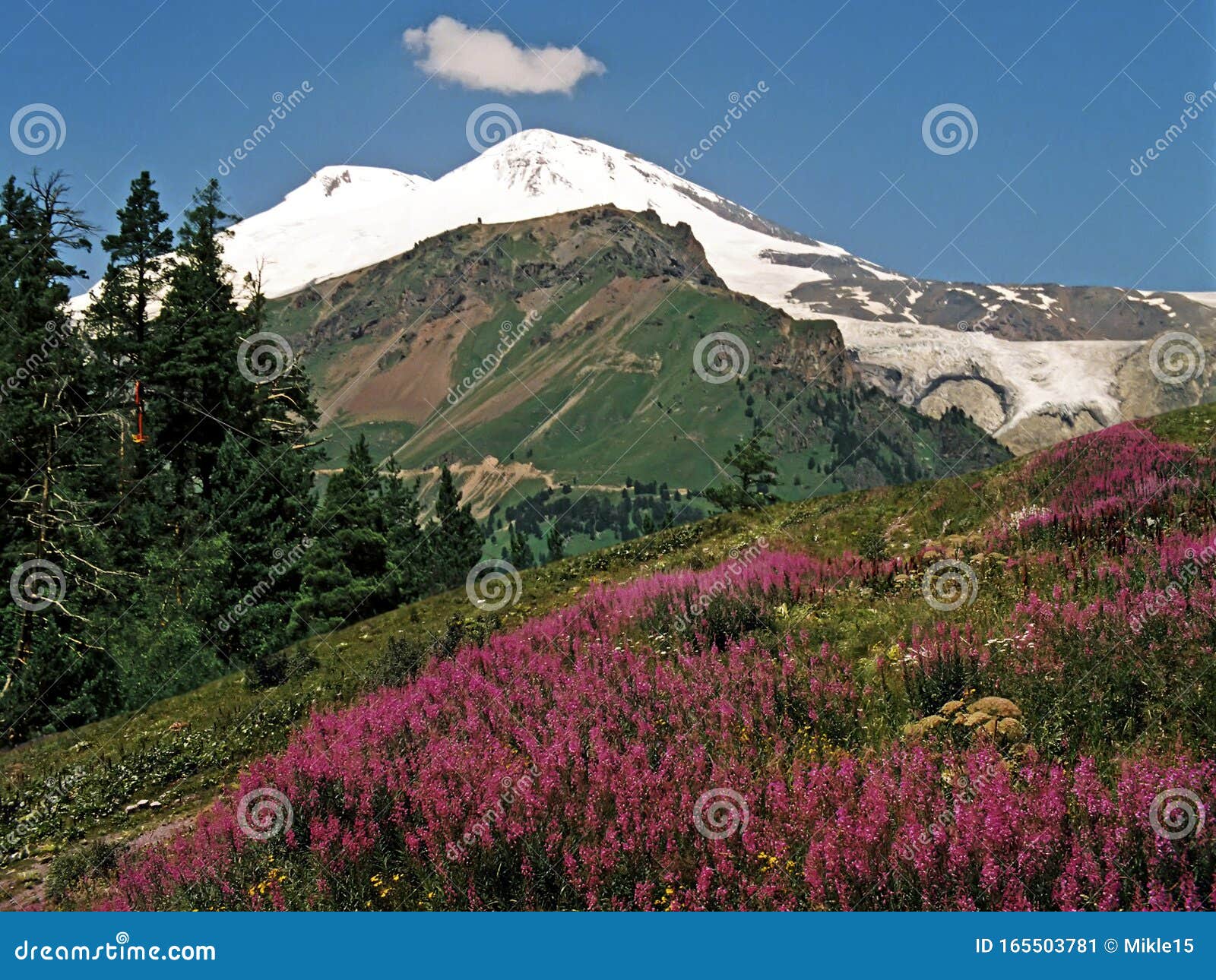 elbrus - a stratovolcano in the central caucasus