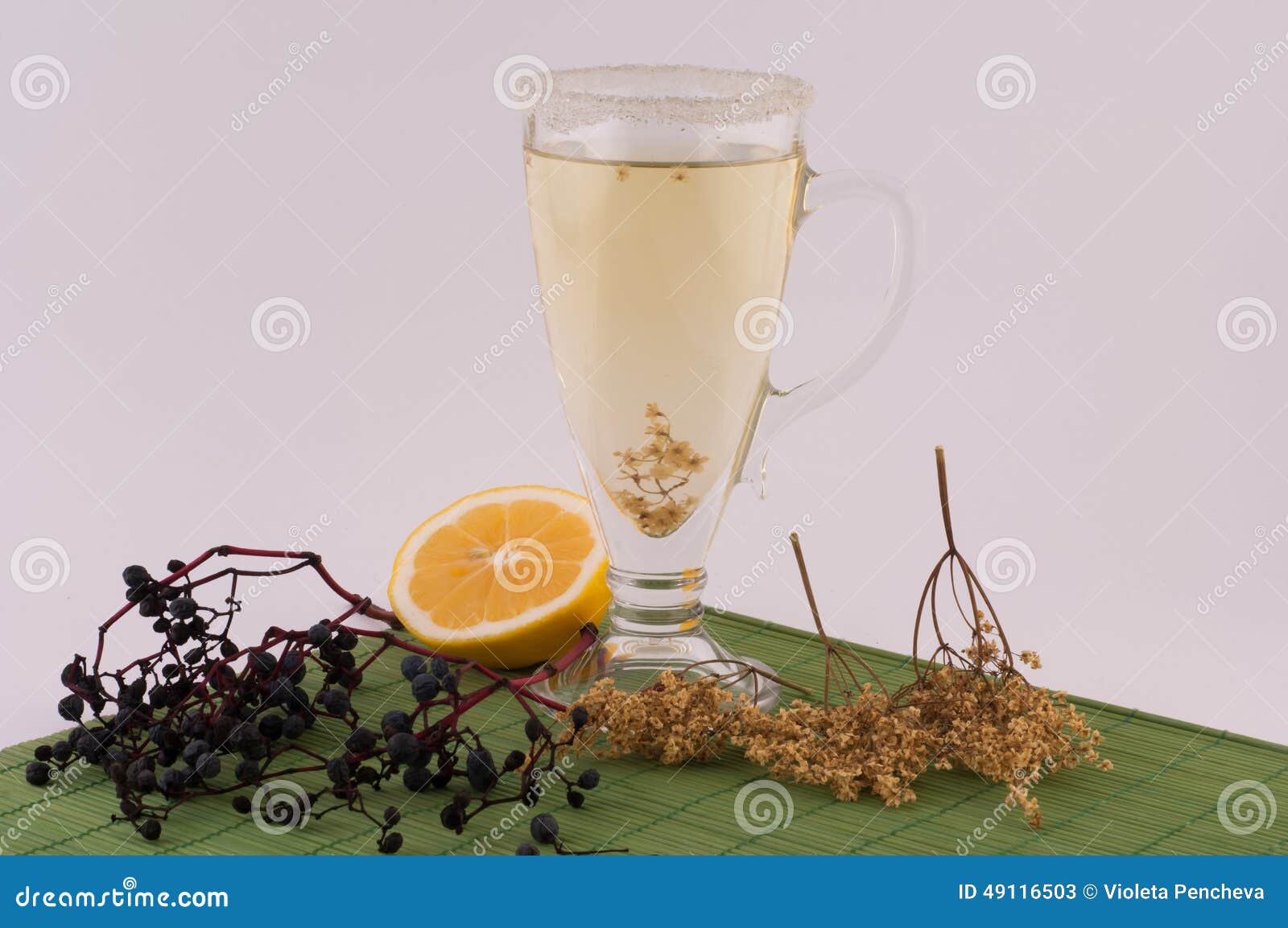 Elderberry Tea with Lemon stock image. Image of aroma 49116503