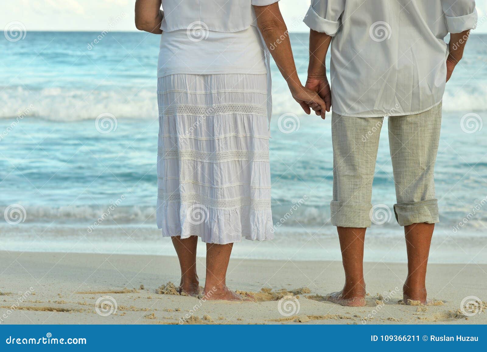 Elderly Couple Rest At Tropical Beach Stock Image Image Of Happiness