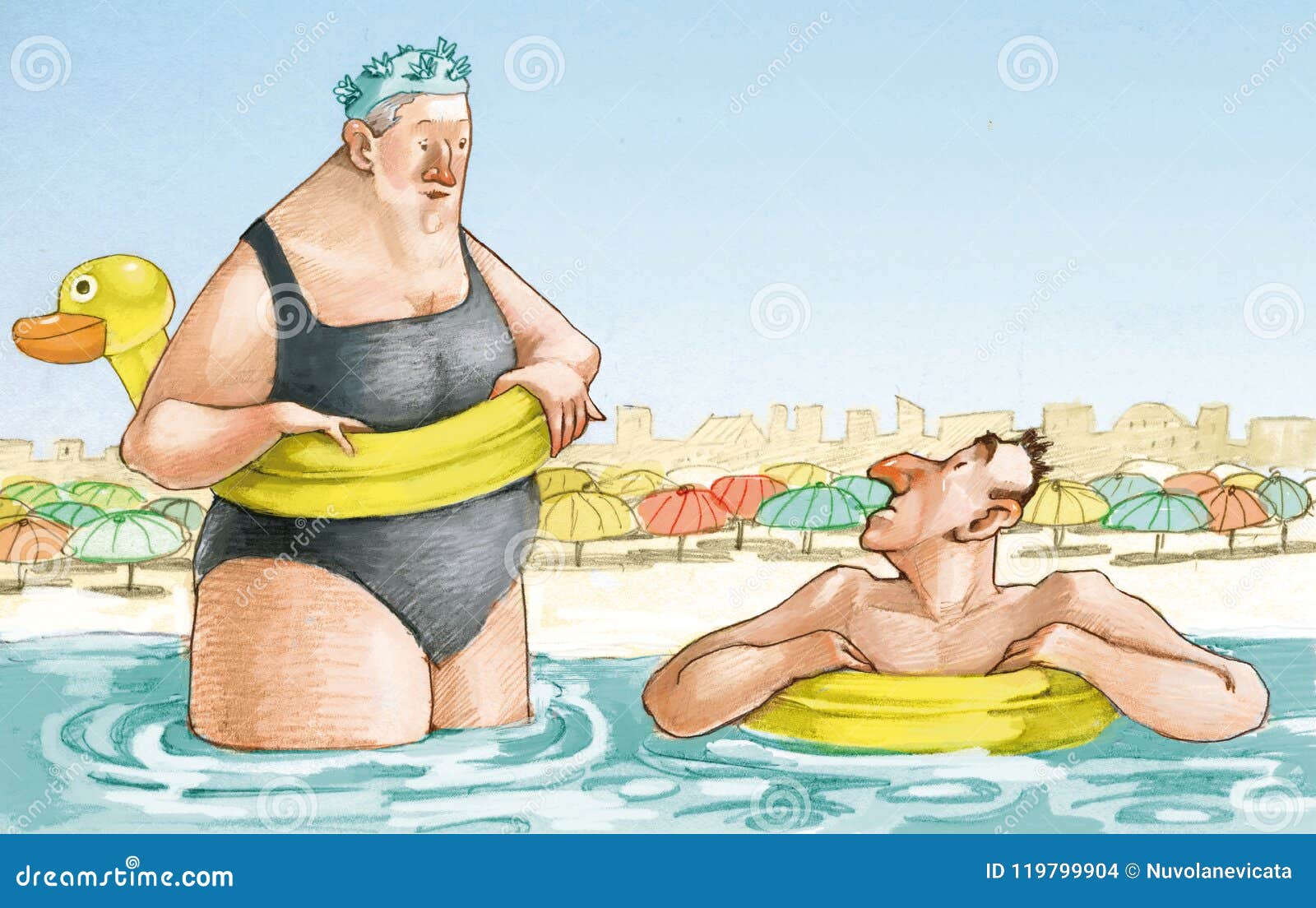 elderly couple to the sea