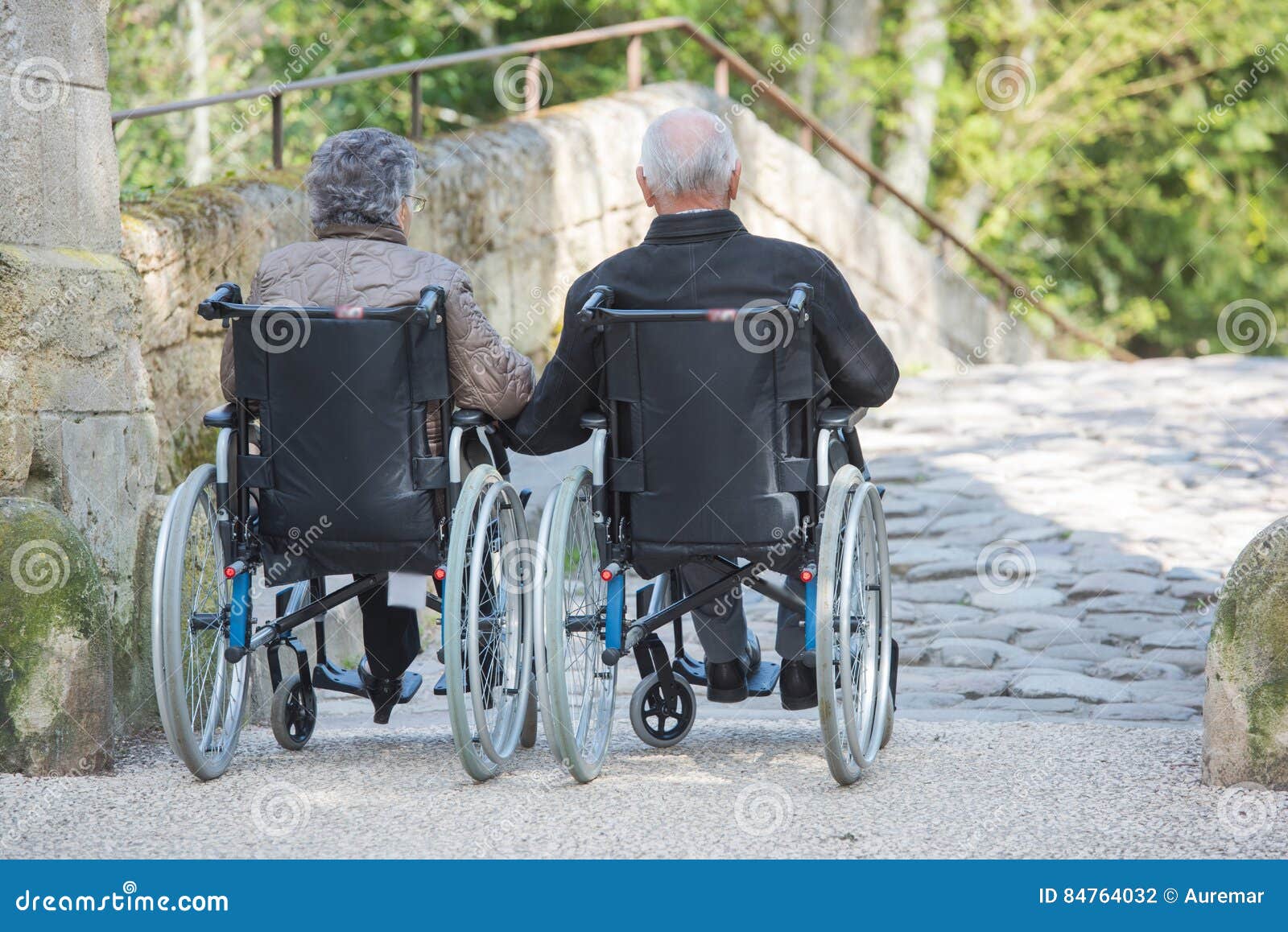 Elderly Couple in Wheelchair Stock Photo Image of steps, couple 84764032