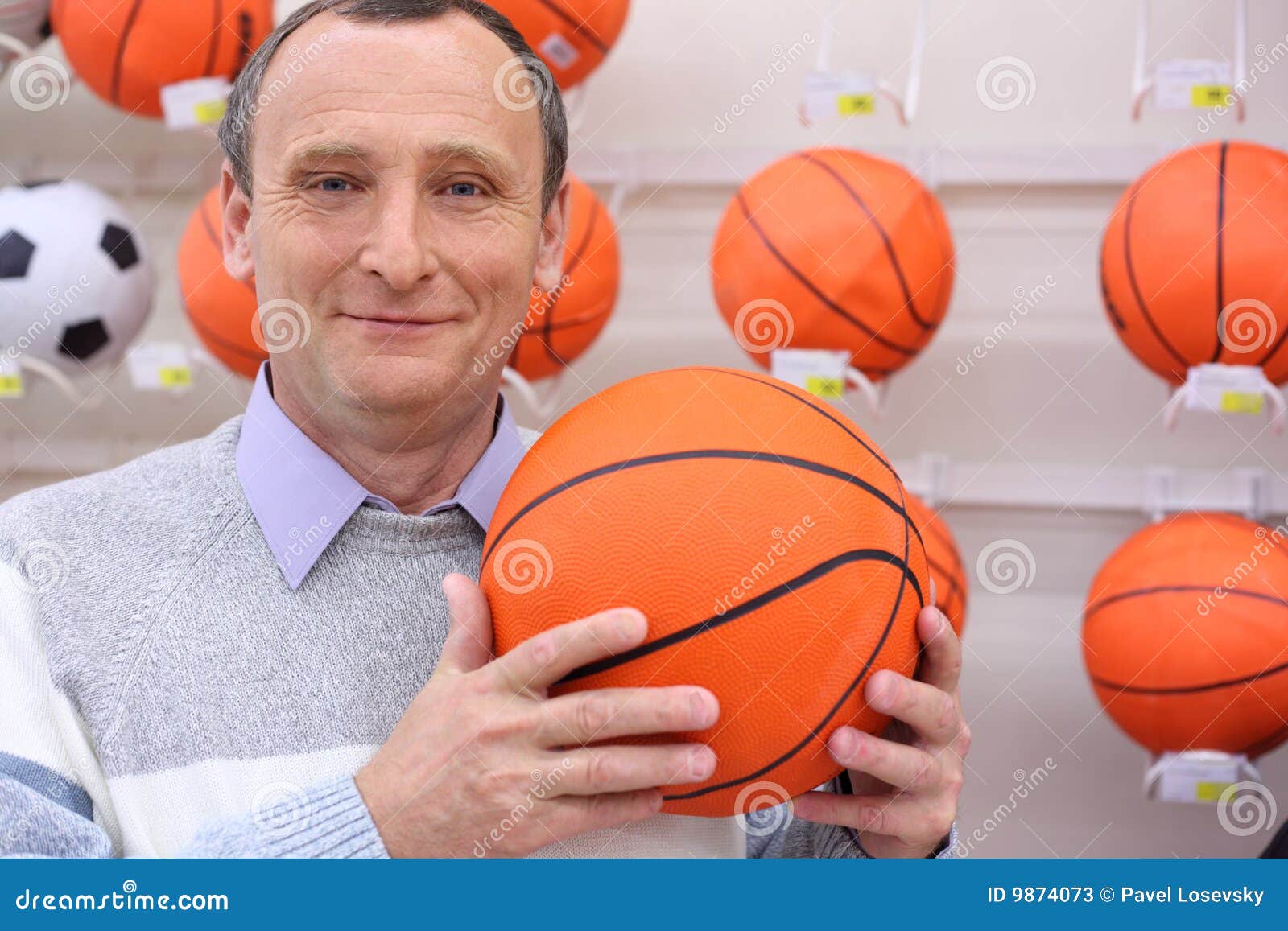 Elderly Man with Basketball Ball Stock Image Image of people, commercial 9874073