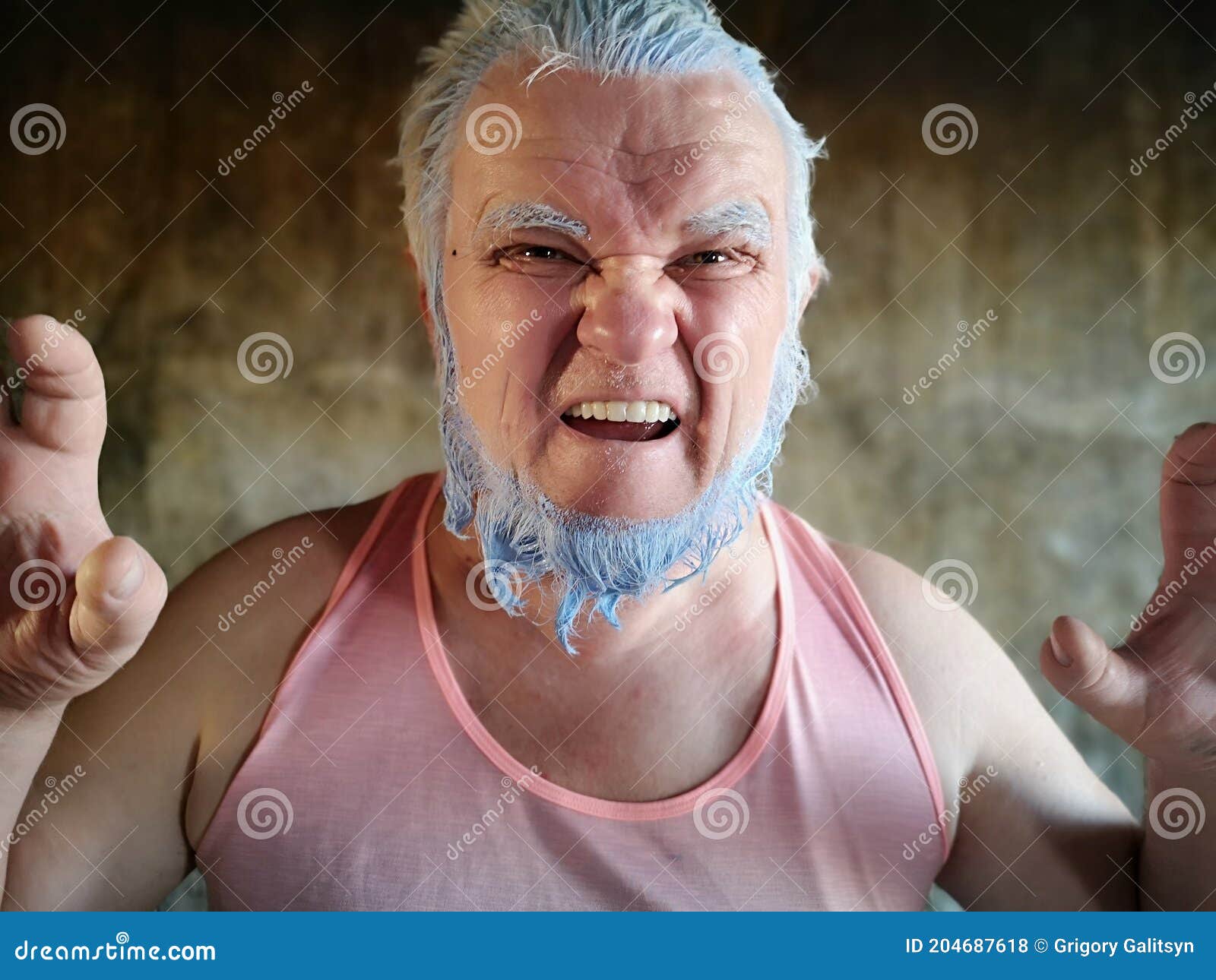 Man with blue hair and beard - wide 7