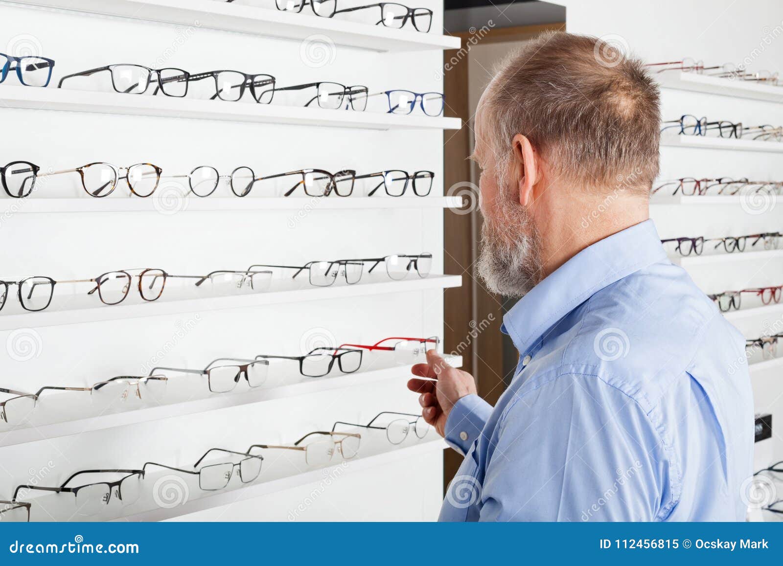 Elderly Man in Optics Store Stock Image - Image of diopter, astigmatism ...
