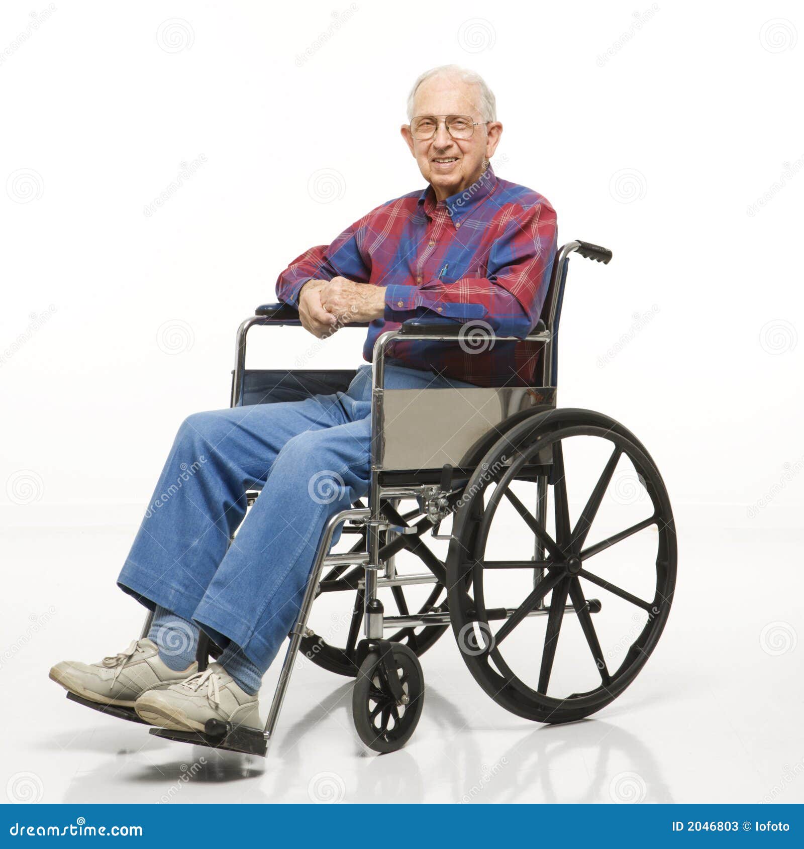 Elderly Man In Wheelchair Stock Image Image Of Posed 2046803