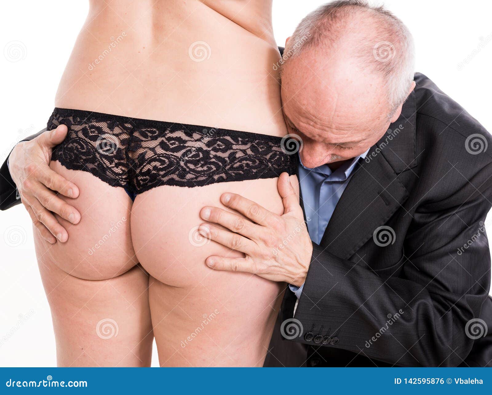 Old guys having sex with sexy ass naked girls