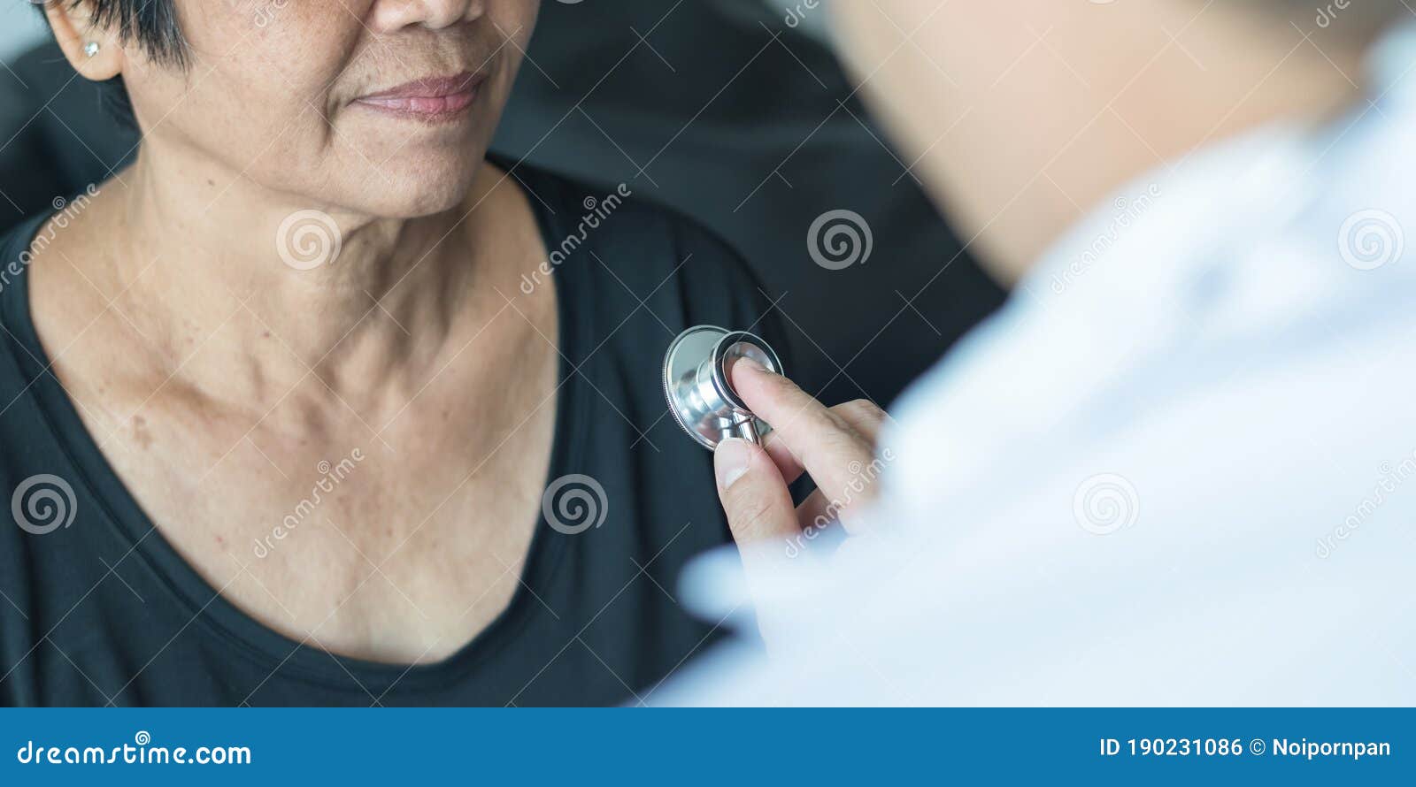 elderly patient heart health check by medical geriatric doctor for awareness in stroke systolic high blood pressure, hypertension