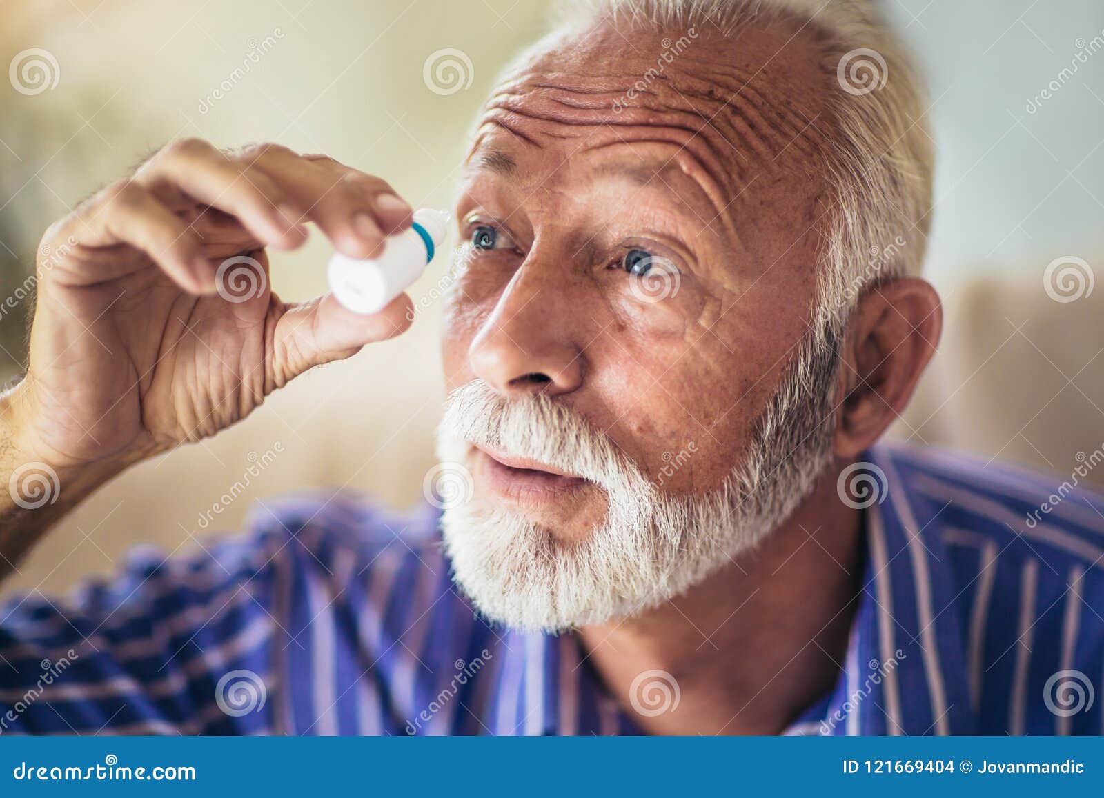 Elderly Person Using Eye Drops Stock Photo Image of dropping