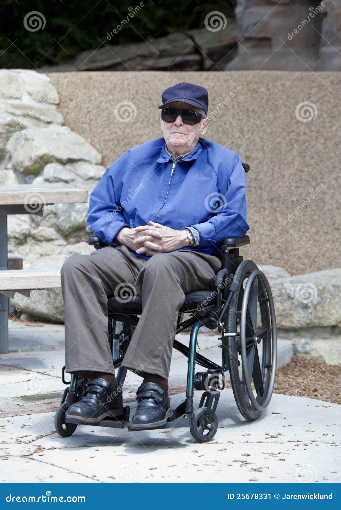 Elderly Senior Man In Wheelchair Outside Stock Image Image 25678331