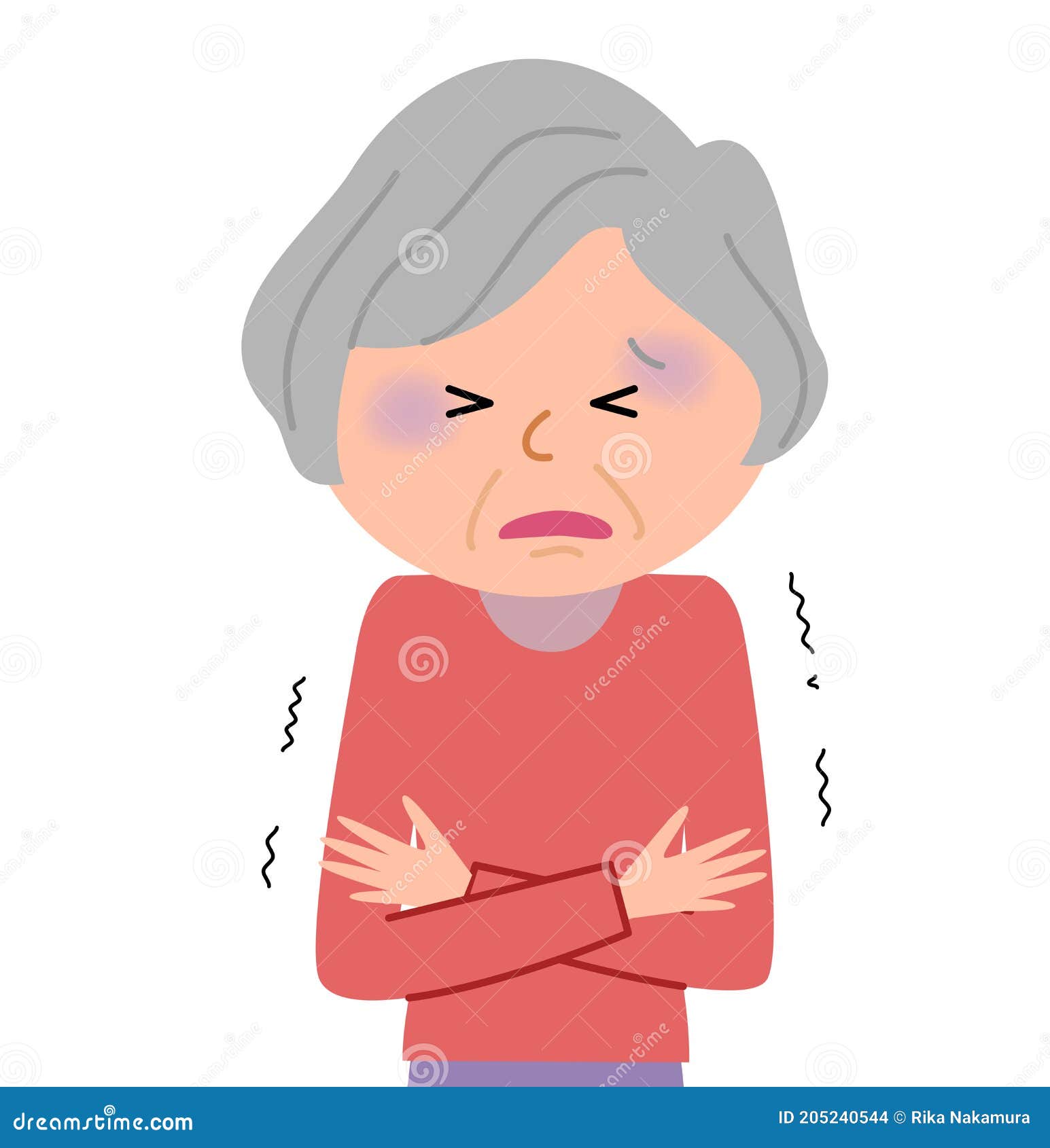 Elderly woman, Chest pain stock vector. Illustration of mother 205240544