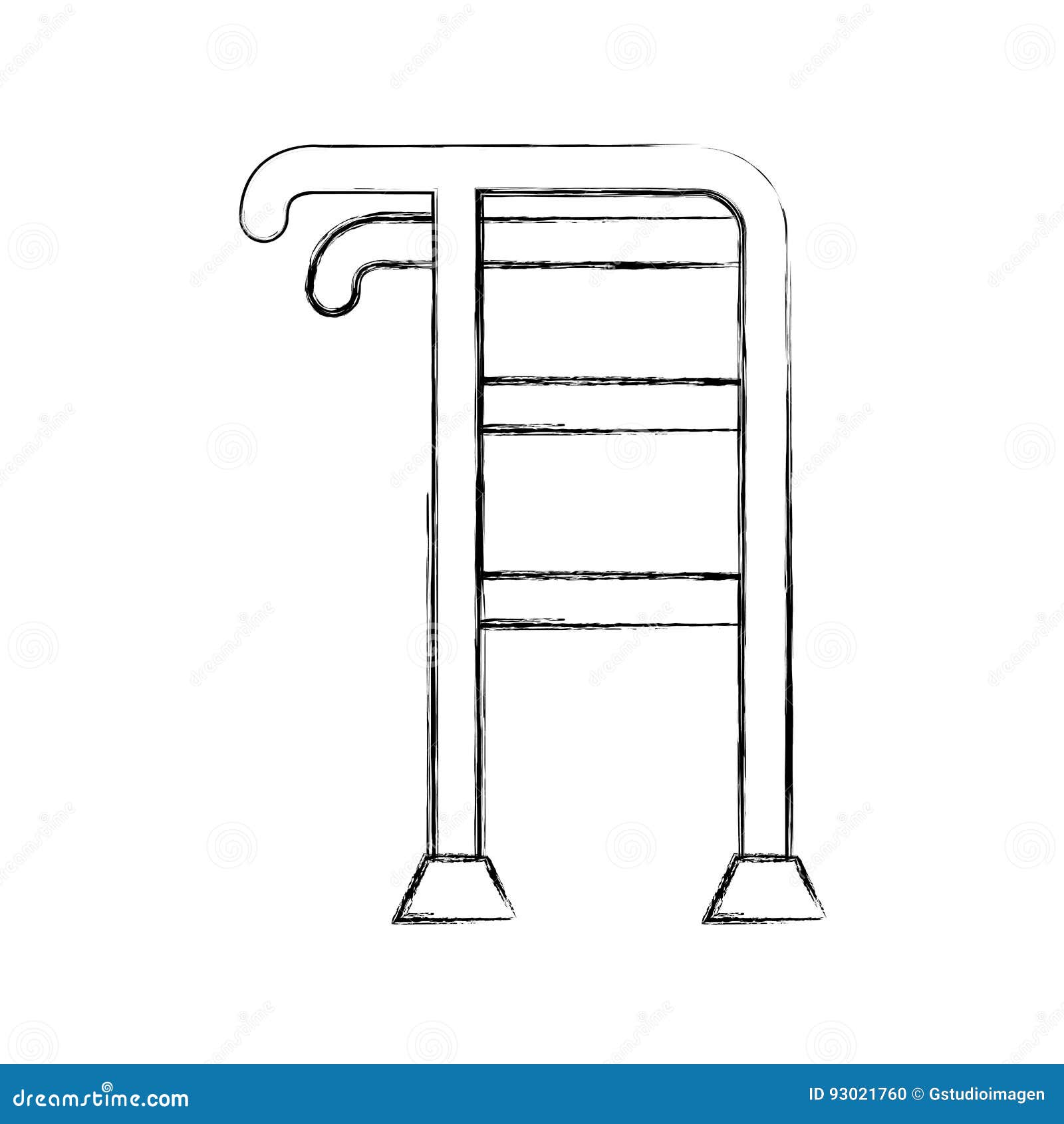 Elderly Walker Isolated Icon Stock Vector Illustration of vector