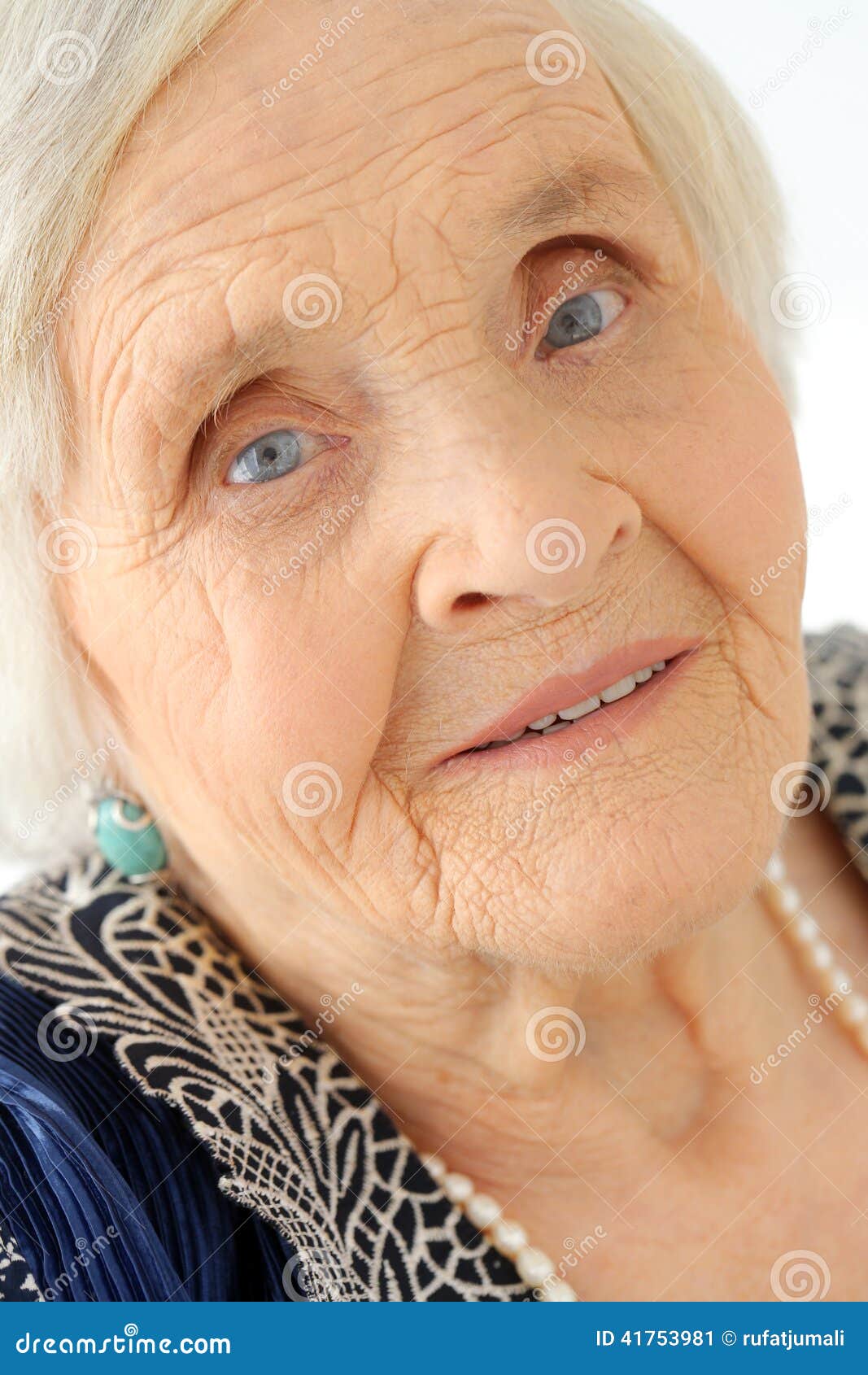 elderly woman happy face close up cute 41753981