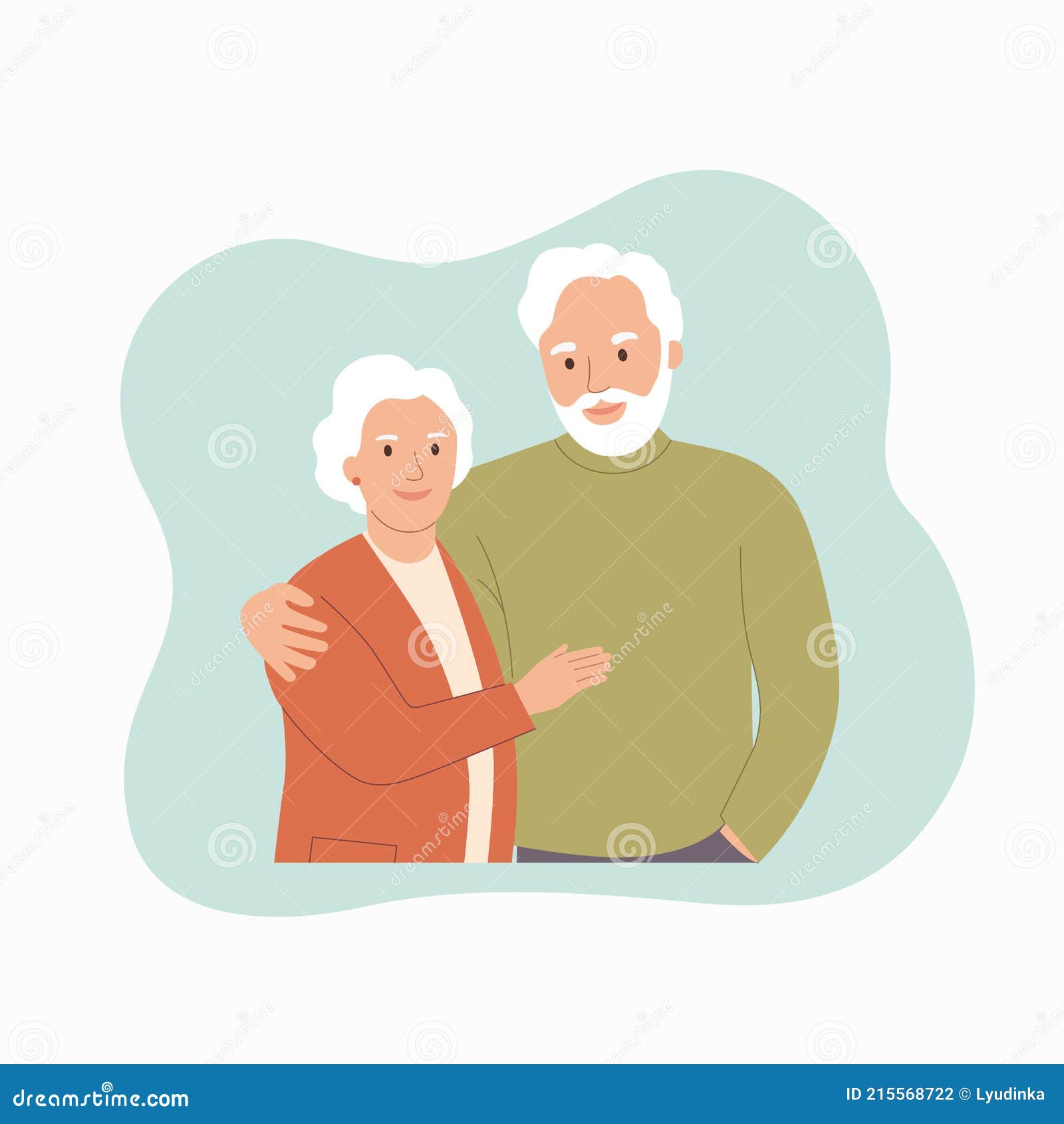 Elderly Woman and Man Isolated. Stock Vector - Illustration of love ...