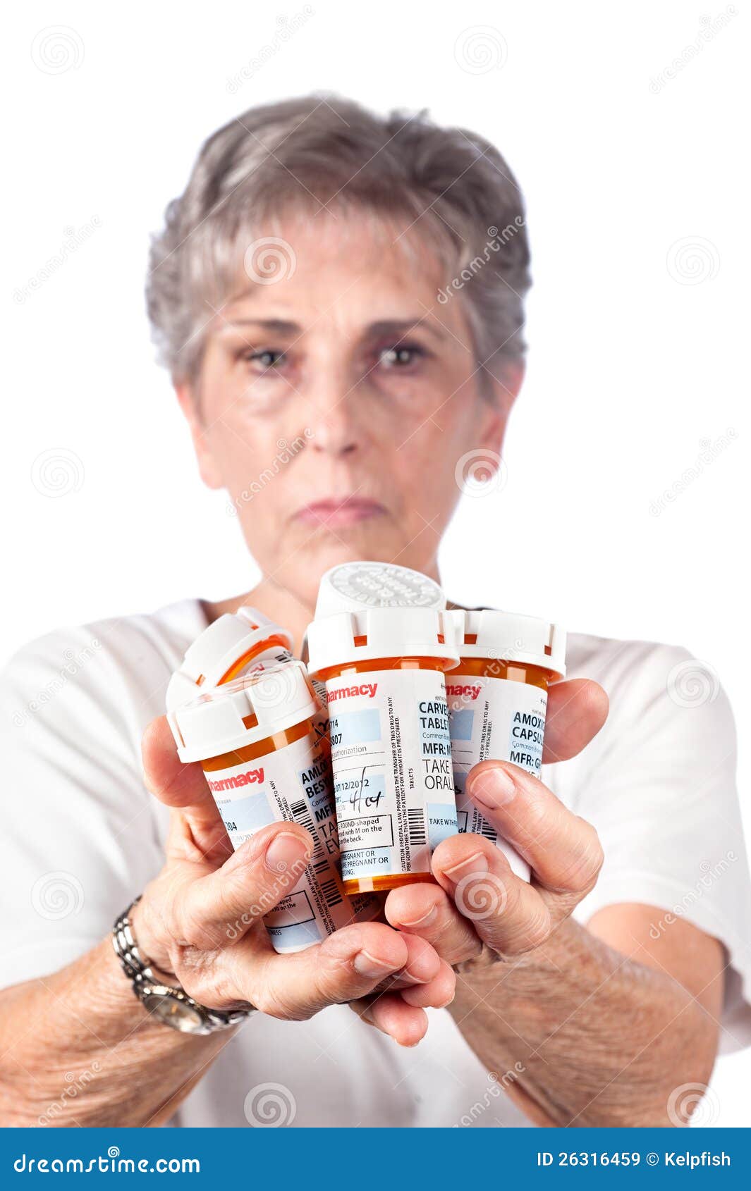 Elderly Woman with Medication Stock Image Image of illness, chemicals