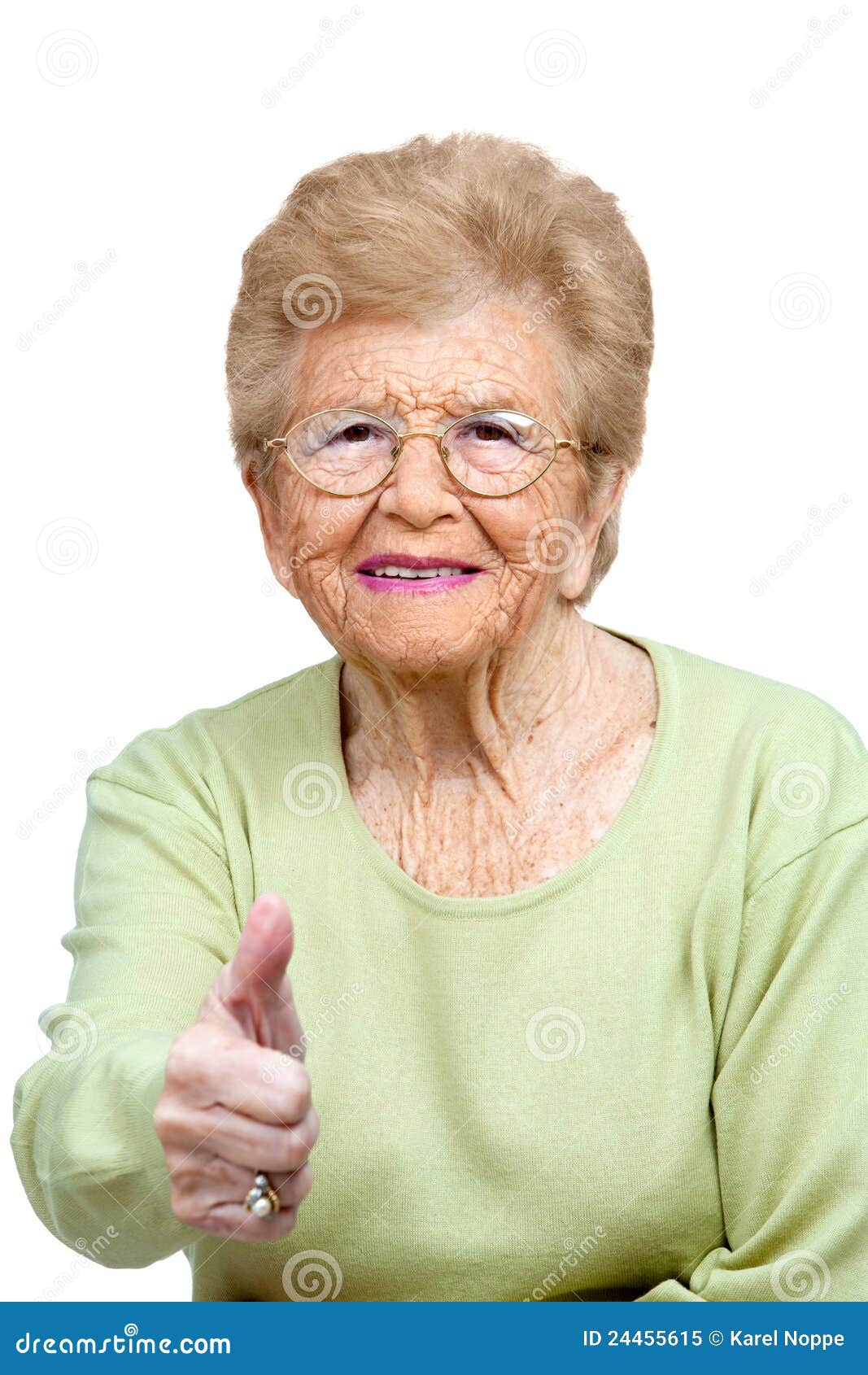 Elderly Woman Showing Thumbs Up. Royalty Free Stock Photo - Image: 24455615