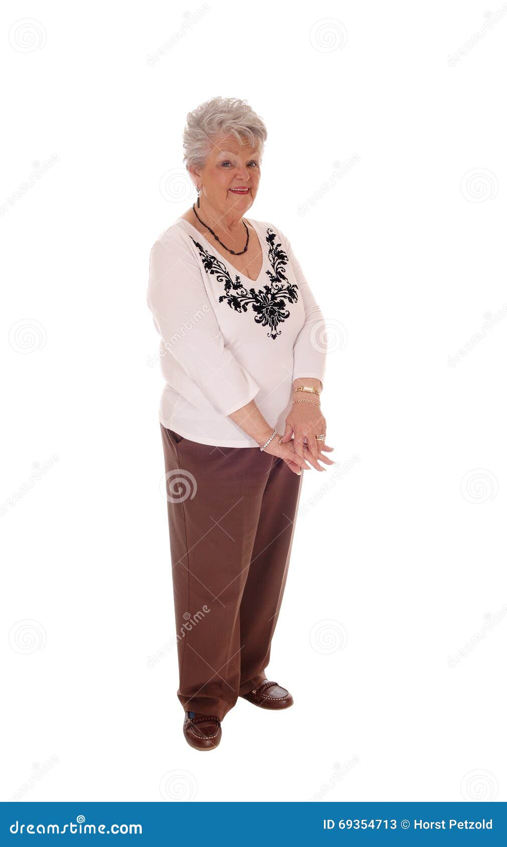 Elderly Woman Standing Full Body. Stock Image - Image of full