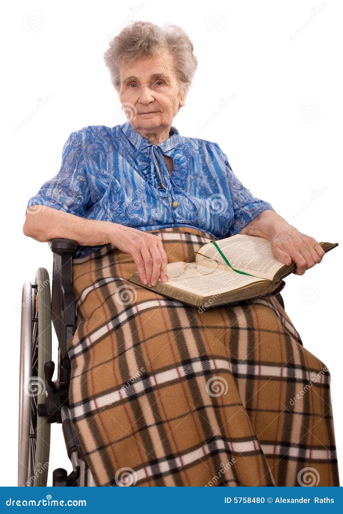 Elderly Woman in Wheelchair Stock Photo Image of book, care 5758480