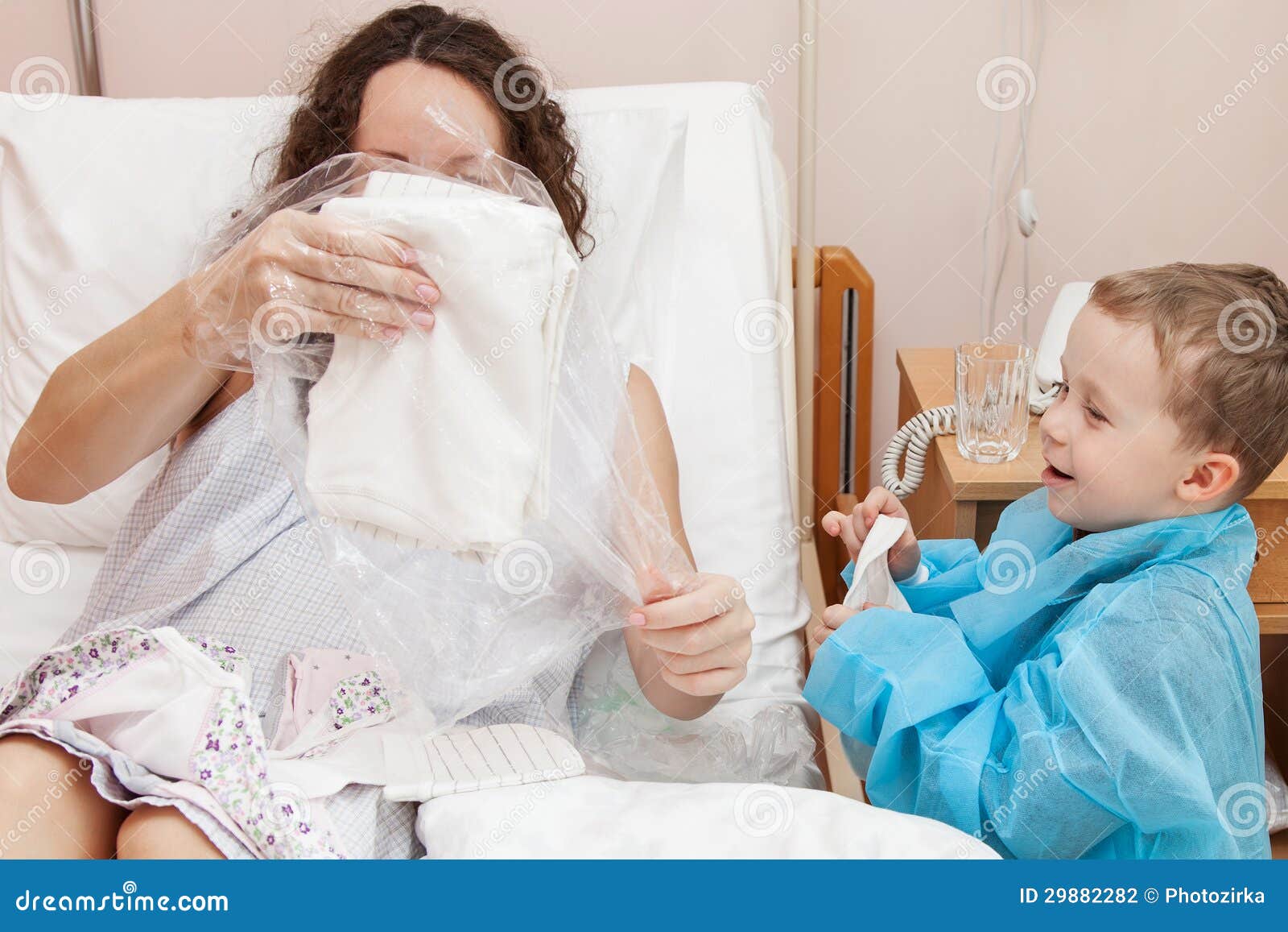 son visiting mother in hospital stock photo image of mothers hospital