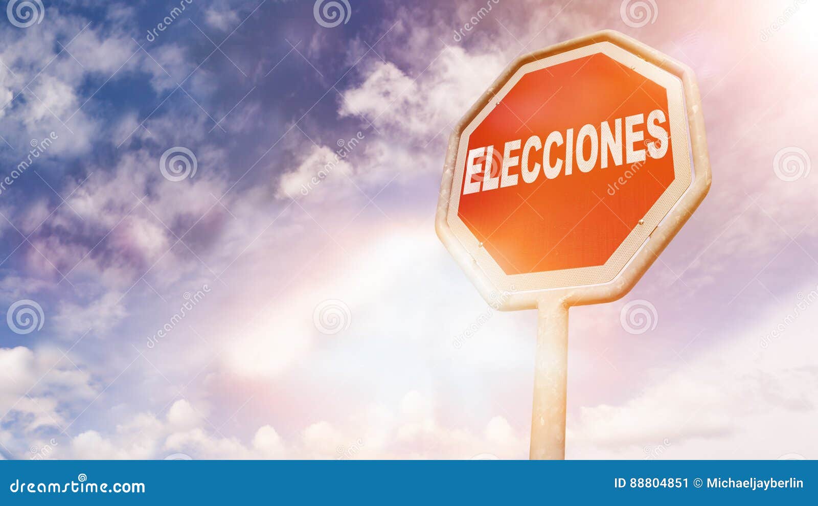 elecciones, spanish text for elections text on red traffic sign