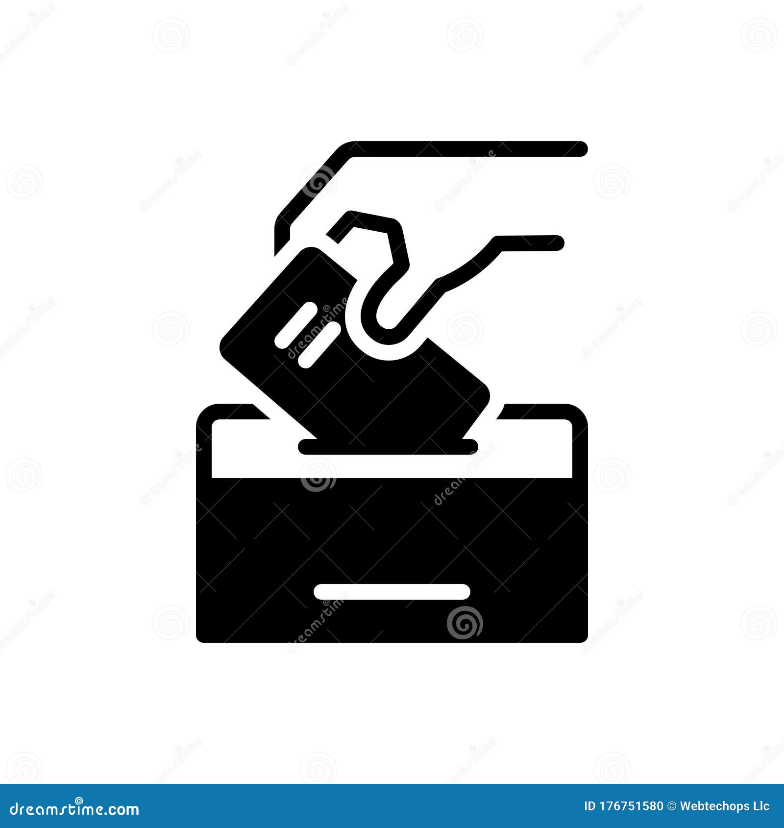 black solid icon for elect, vote for and ballot