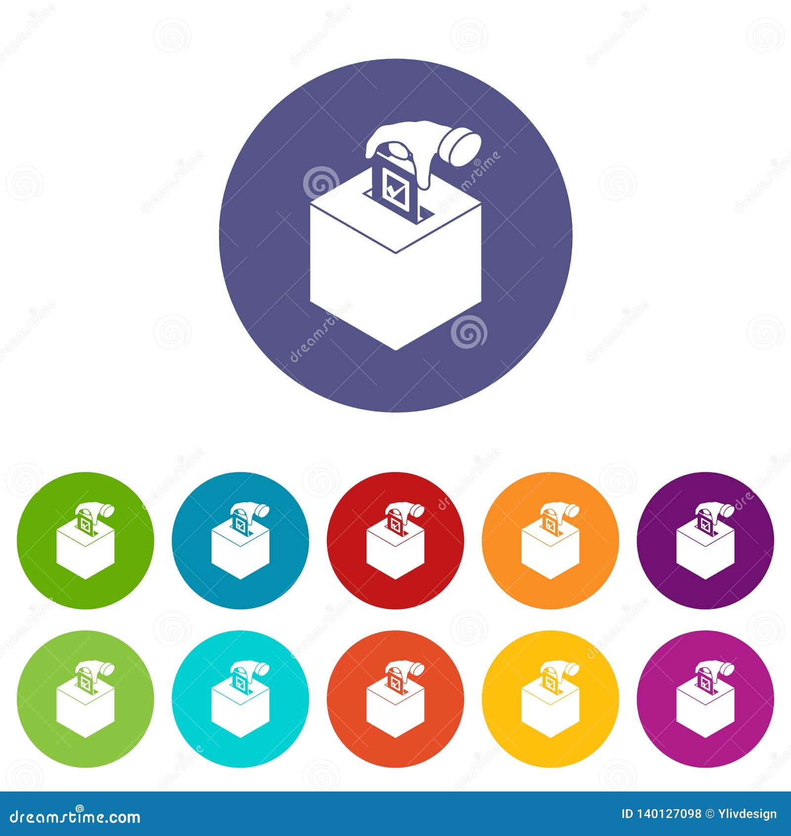 Election Box Icons Set Vector Color Stock Vector ...