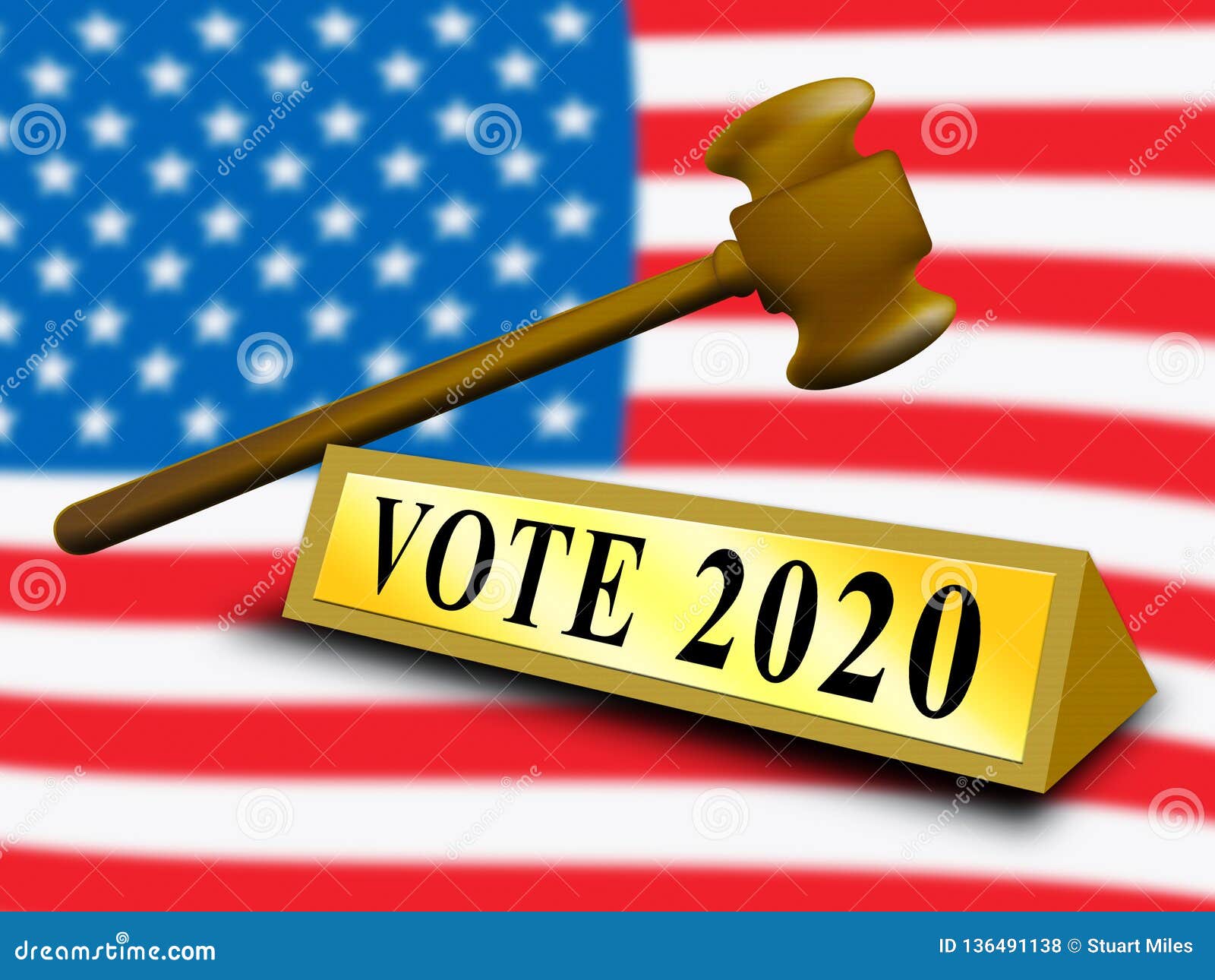 2020 Election Usa Presidential Vote for Candidates - 3d Illustration ...