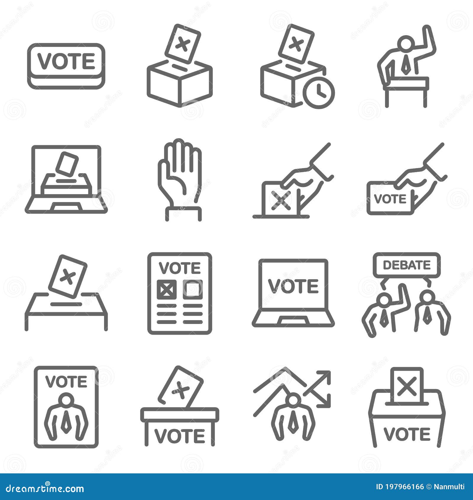 election voting icon   set. contains such icon as vote, online, debate, politic, and more. expanded stroke