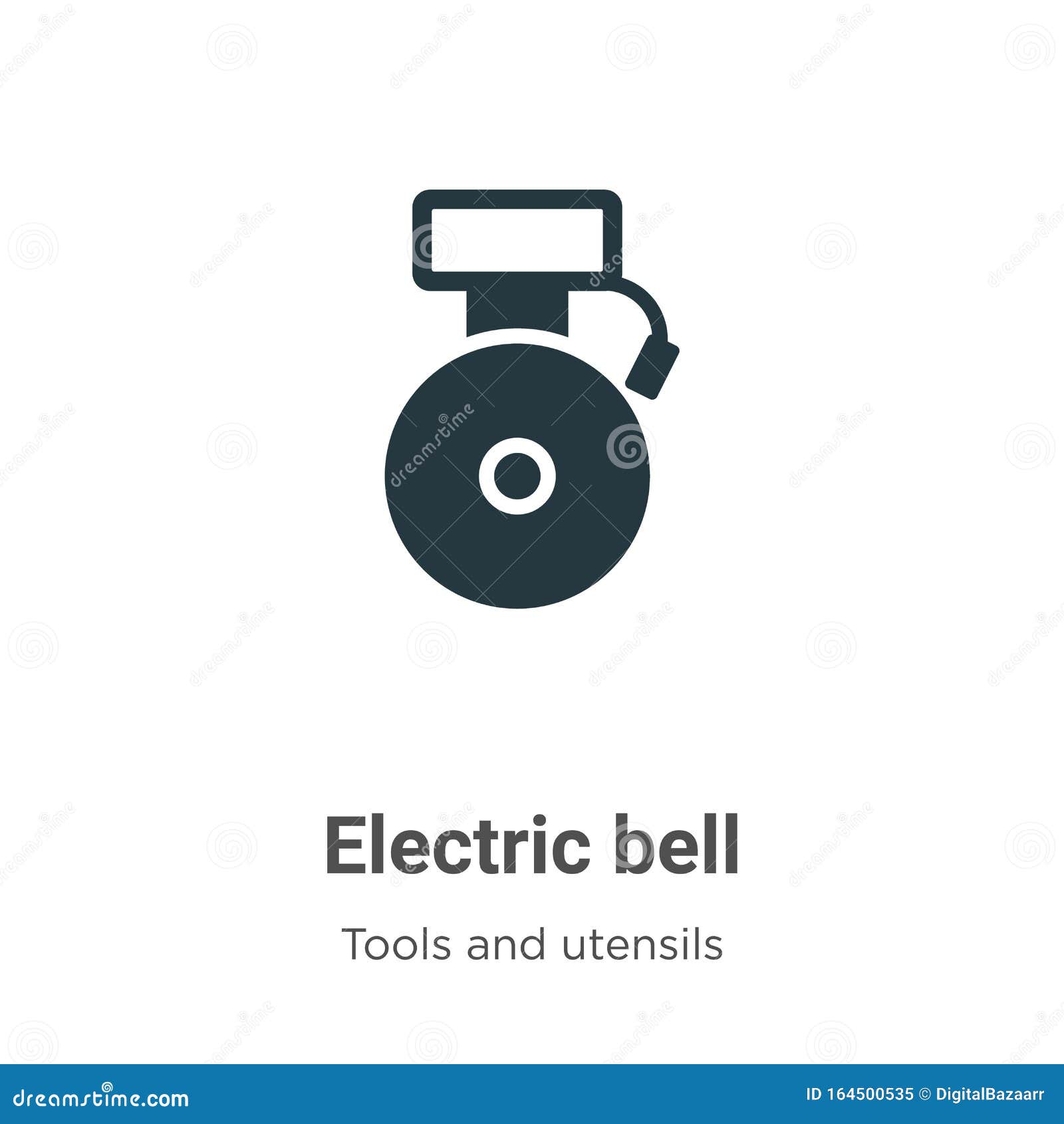 Electric Bell Vector Icon on White Background. Flat Vector Electric