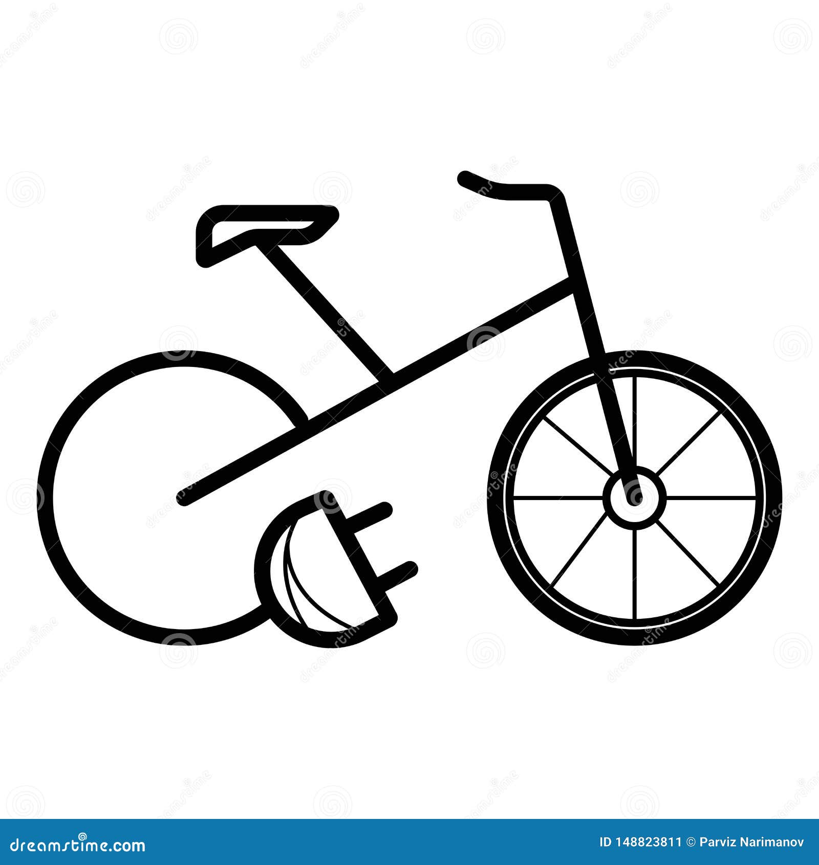 Electric Bicycle Bike Ebike Black Icon Stock Illustration