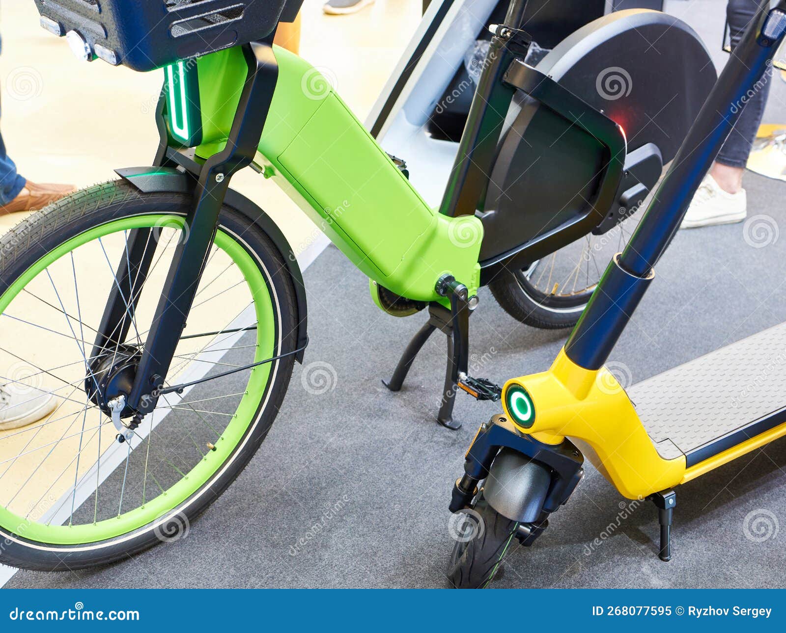 Electric Bike and Electric Scooter Stock Image Image of electro